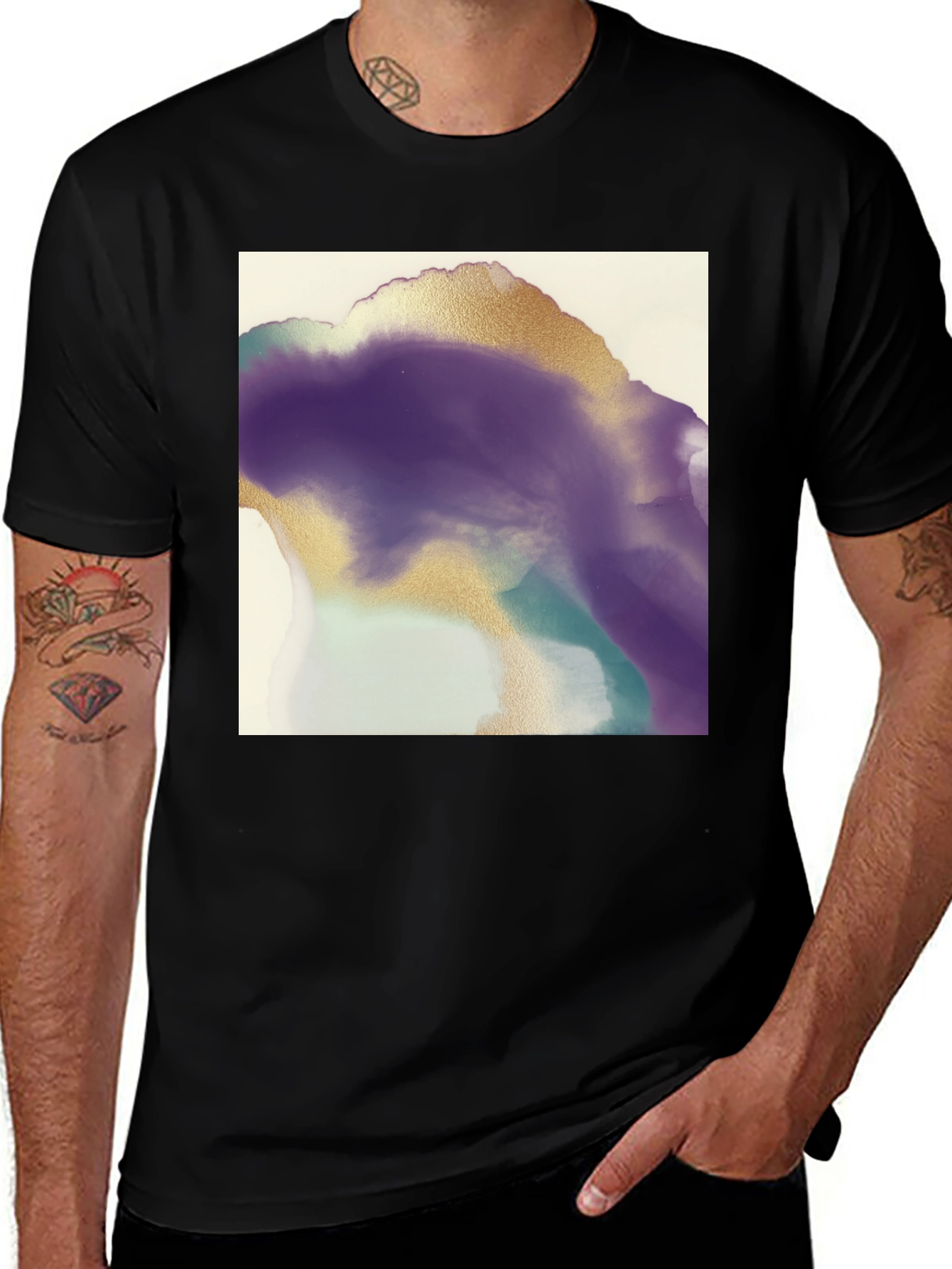 Variant 5 of Abstract Art Graphic Tee - Modern Black T-Shirt