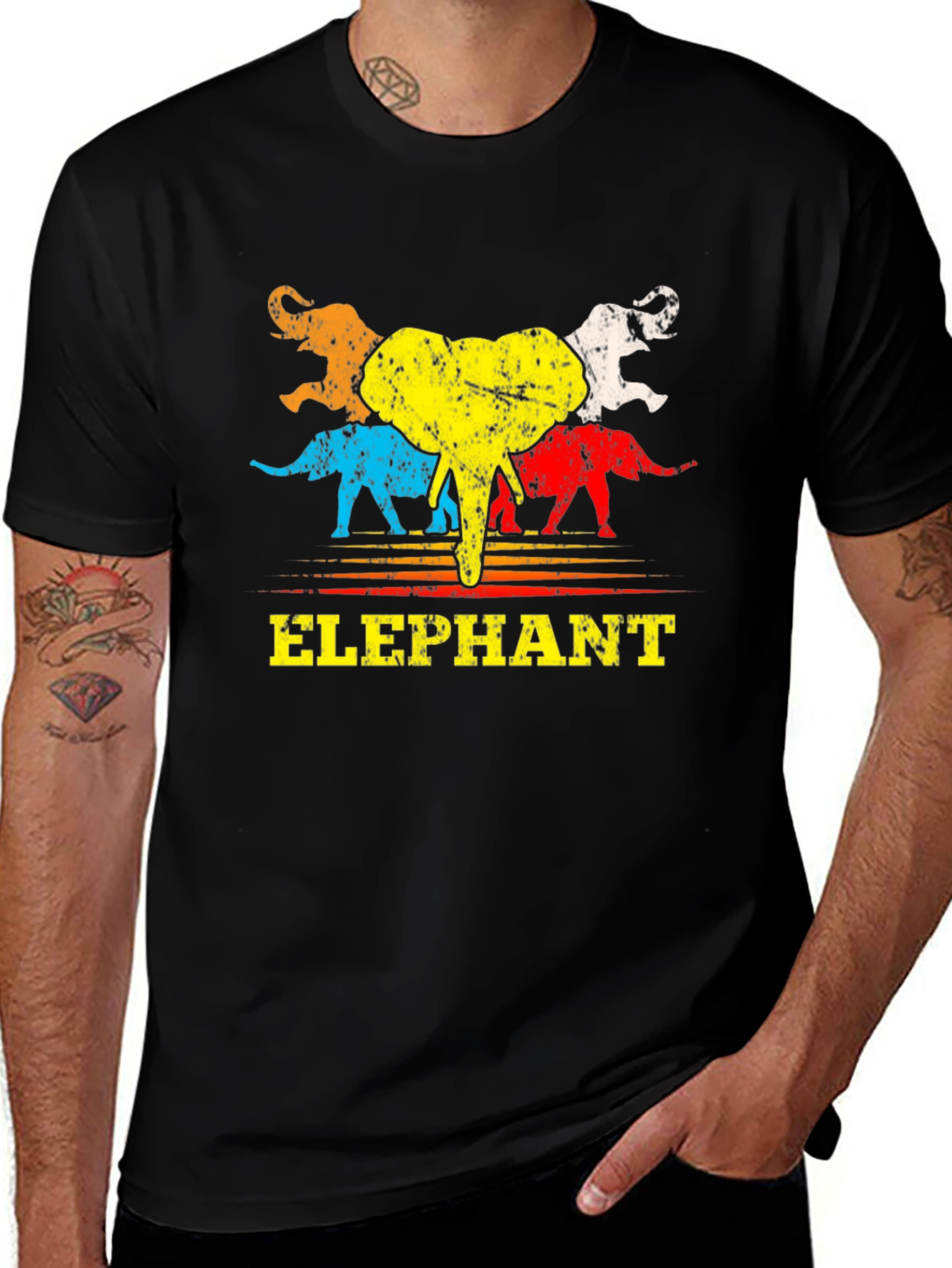 Variant 5 of Retro Elephant Graphic T-Shirt