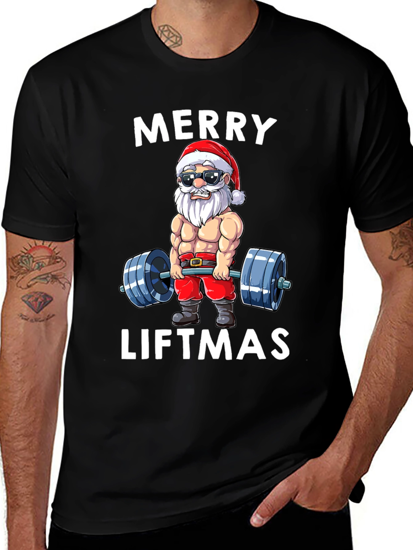 Merry Liftmas Graphic T-Shirt - Santa Workout