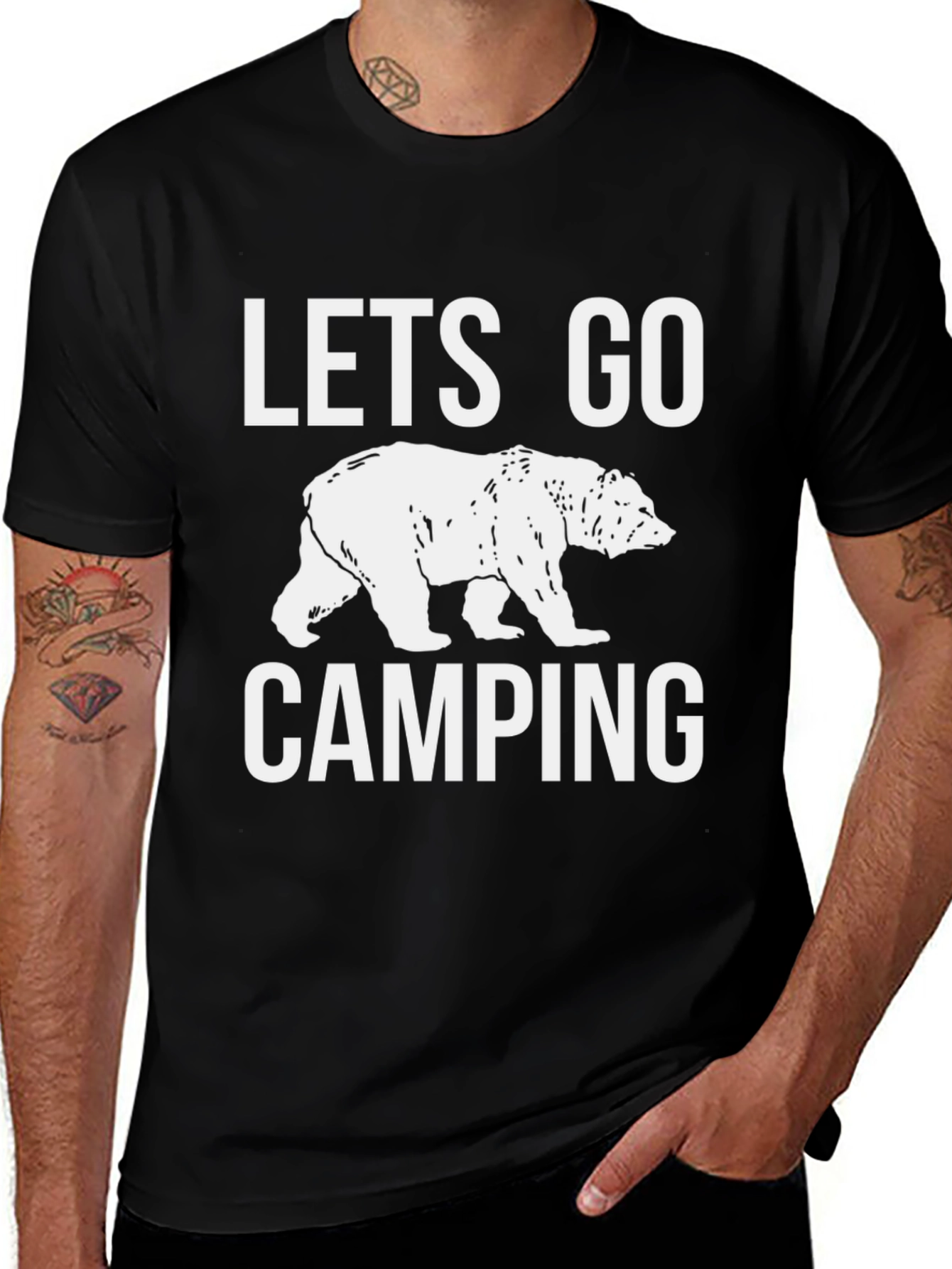 Variant 13 of Let's Go Camping Bear Graphic Tee