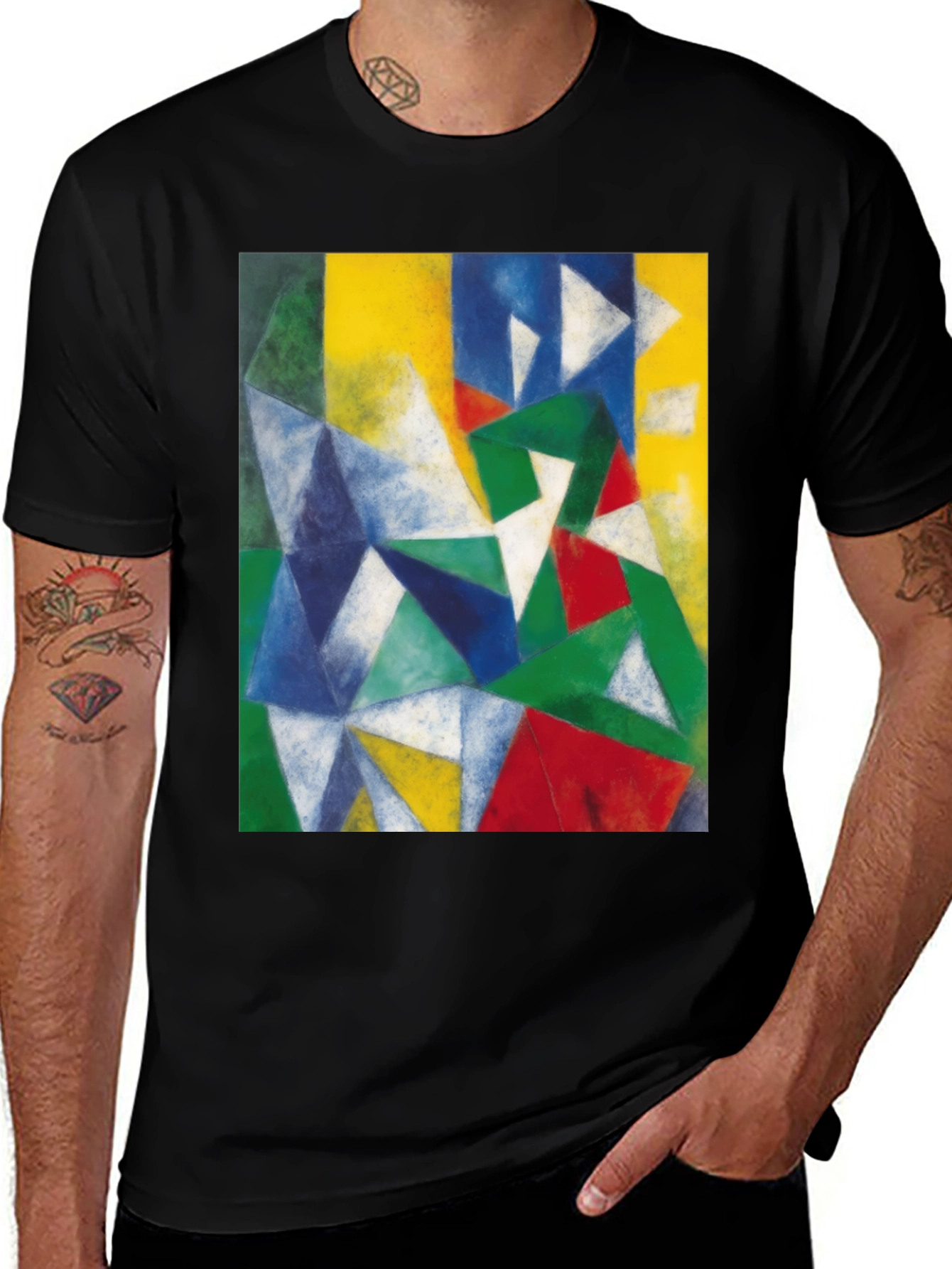 Variant 19 of Geometric Art Print Black T-Shirt