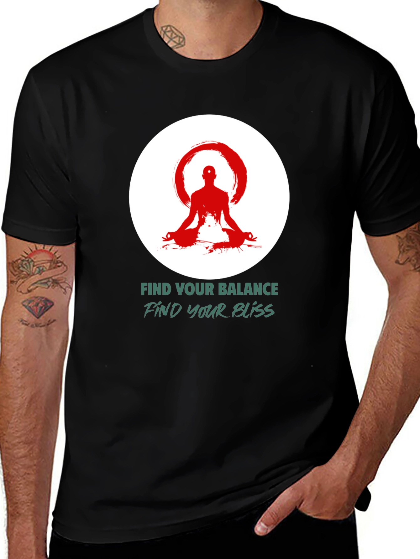 Variant 20 of Balance Bliss Tee - Meditating Zen T-Shirt