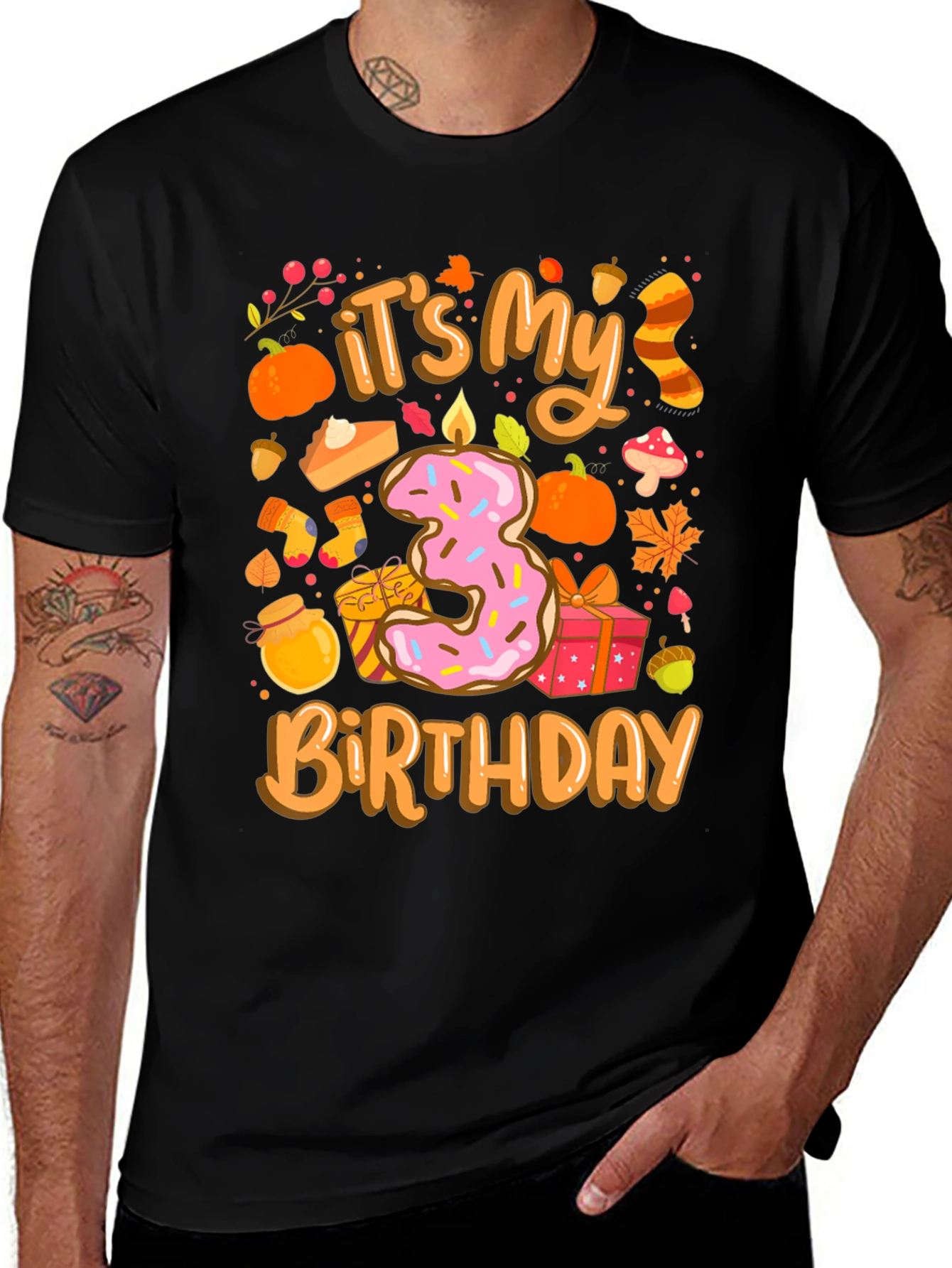 It's My 3rd Birthday Fall-Themed T-Shirt