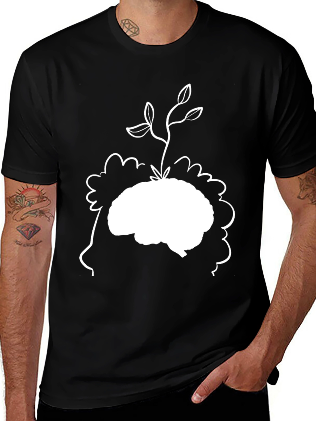 Variant 15 of Brain Plant Tee - Unique Graphic Print T-Shirt