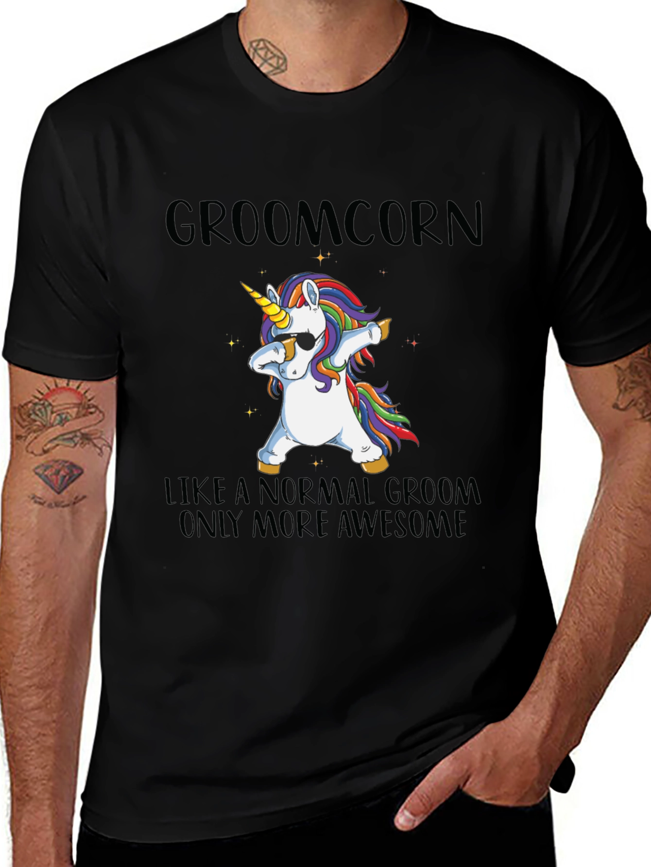 Variant 25 of Groomcorn Unicorn Dabbing T-Shirt