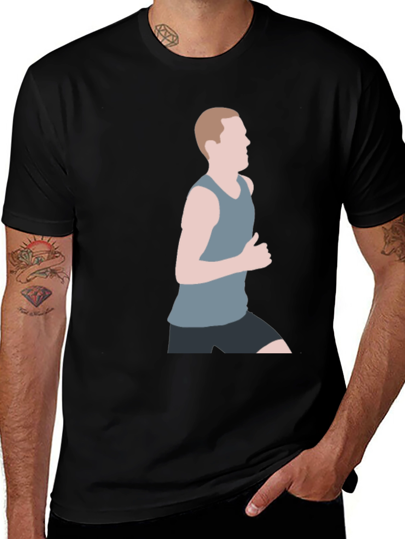 Variant 6 of Men's Graphic T-Shirt - Running Silhouette Design