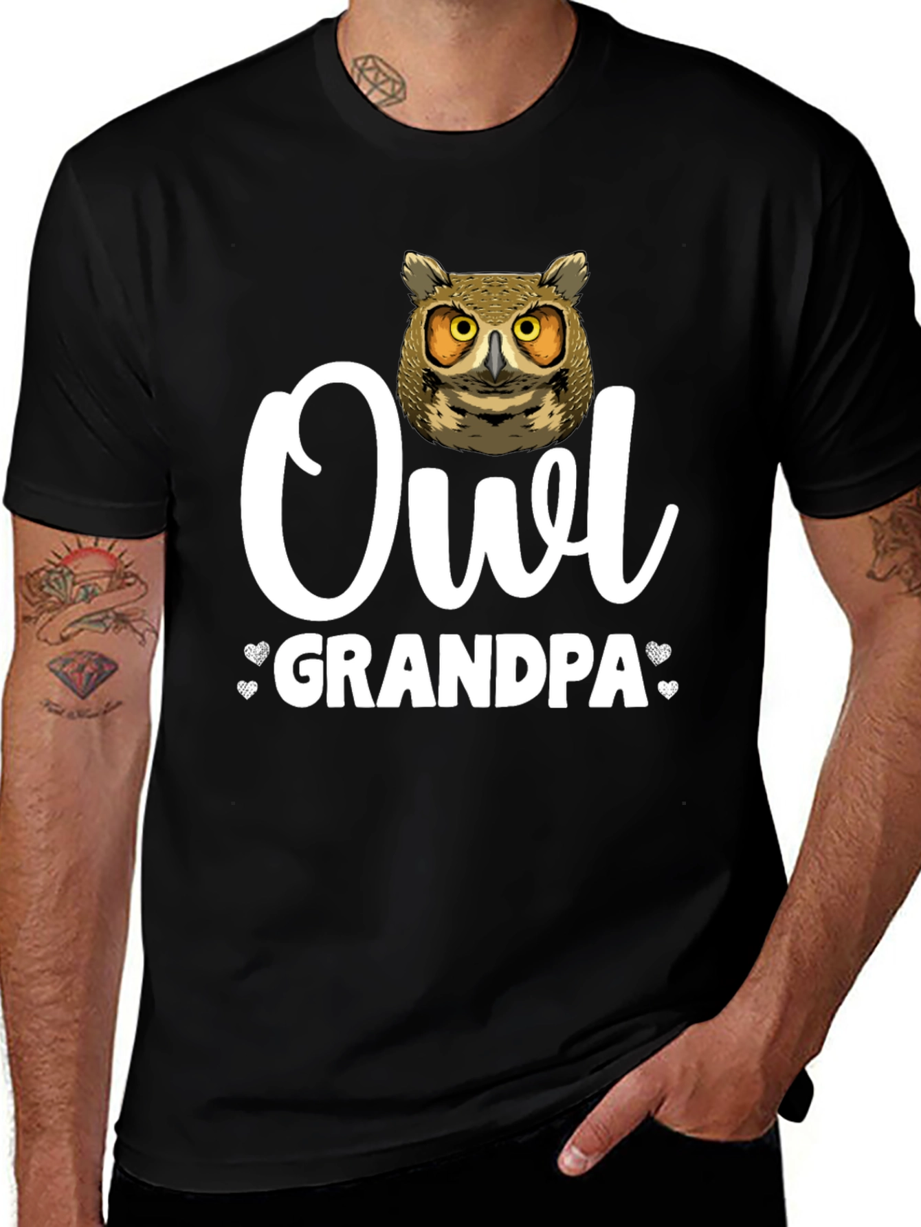 Variant 16 of Owl Grandpa T-Shirt - Unique Animal Lover Gift