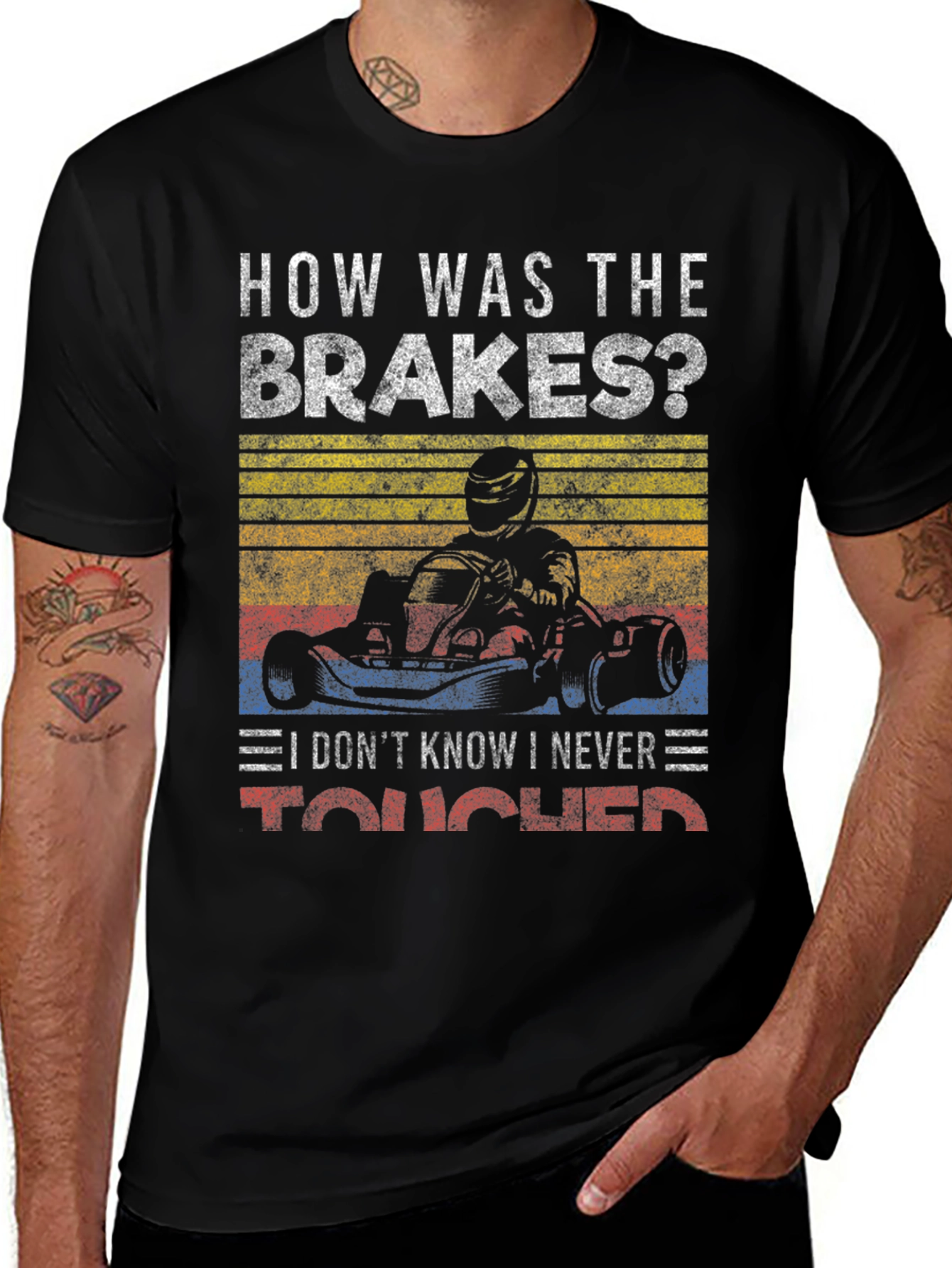 Variant 16 of How Were The Brakes? Funny Racing T-Shirt