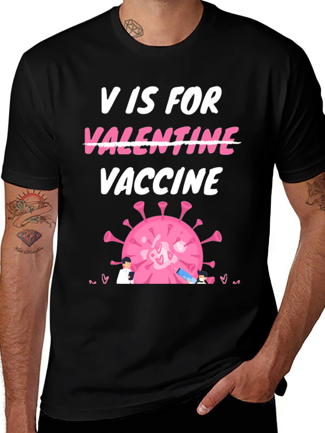 Variant 9 of V is for Vaccine Valentine's Day T-Shirt