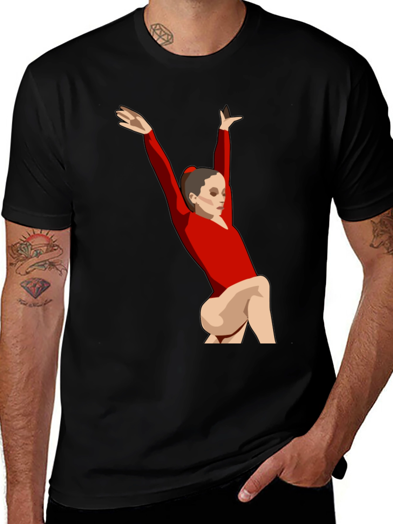Variant 21 of Gymnast Graphic Tee - Black