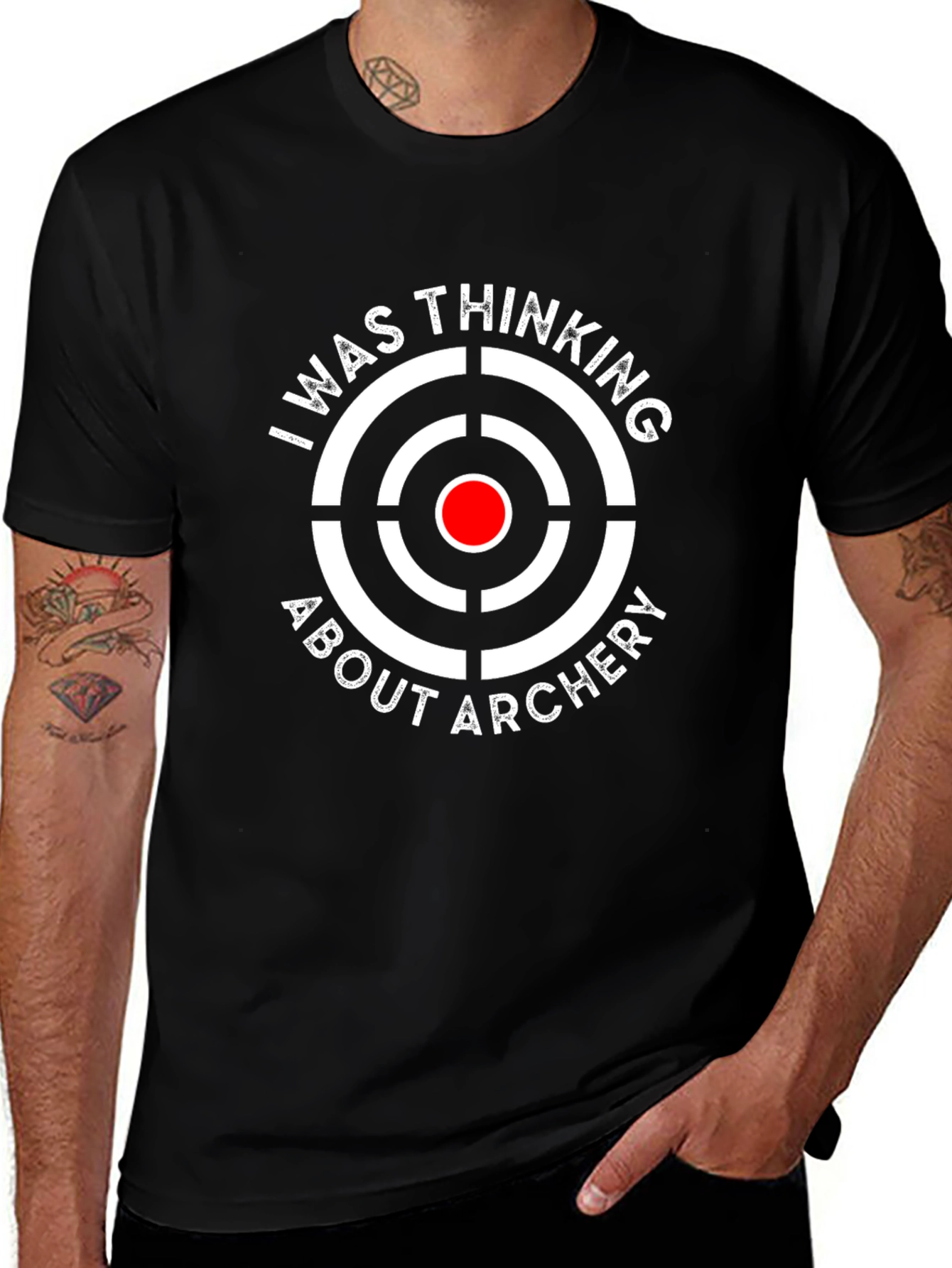 Variant 25 of Archery Target T-Shirt - I Was Thinking About Archery Tee