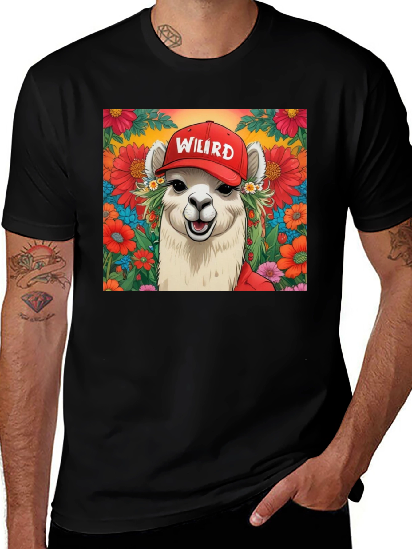 Variant 24 of Weird Llama Graphic Tee - Soft Cotton