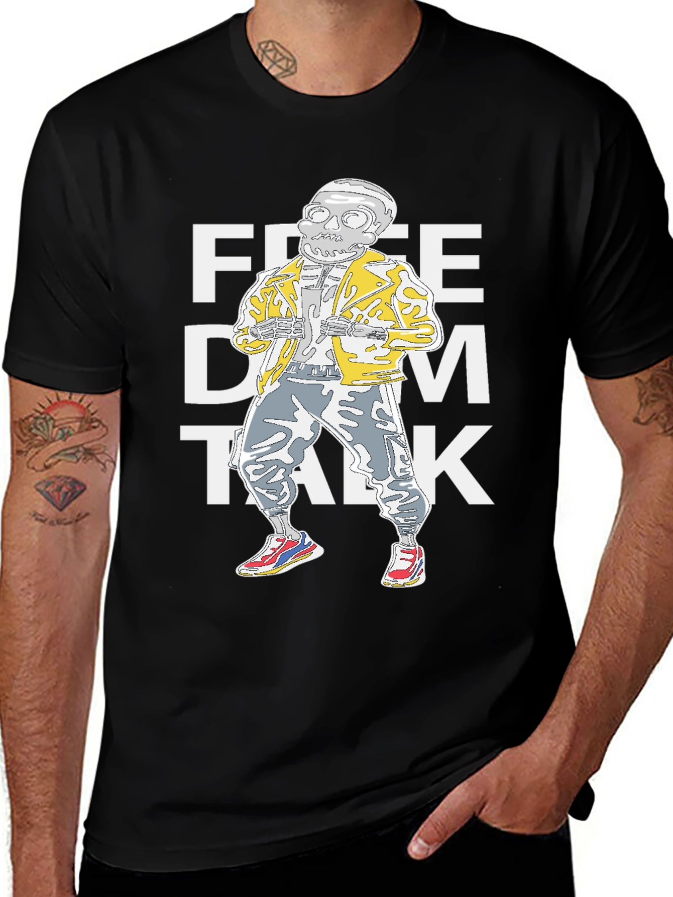 Variant 6 of Freedom Talk Skeleton Graphic T-Shirt