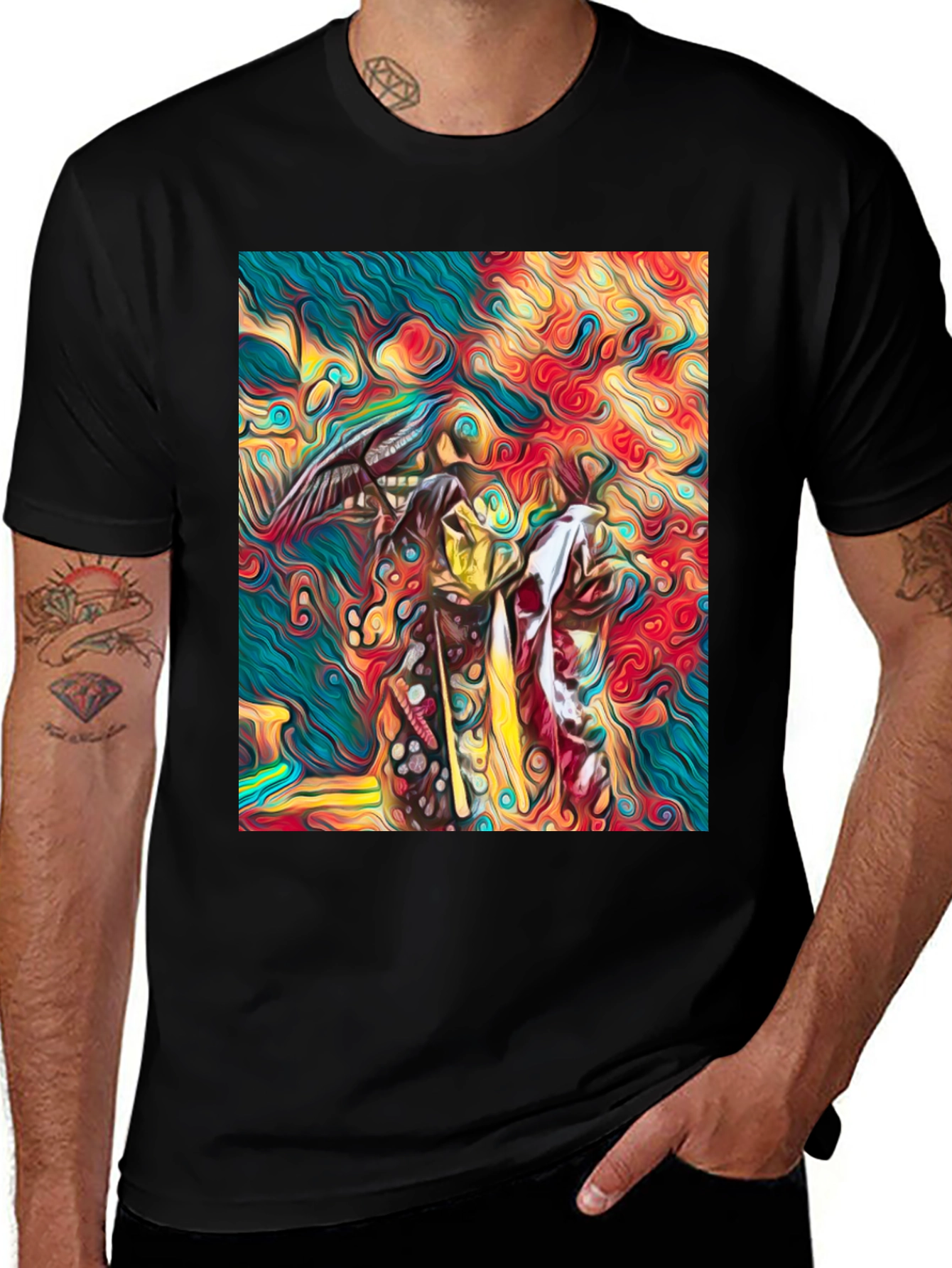 Variant 25 of Abstract Art Graphic Tee - Vivid Colors, Unique Design