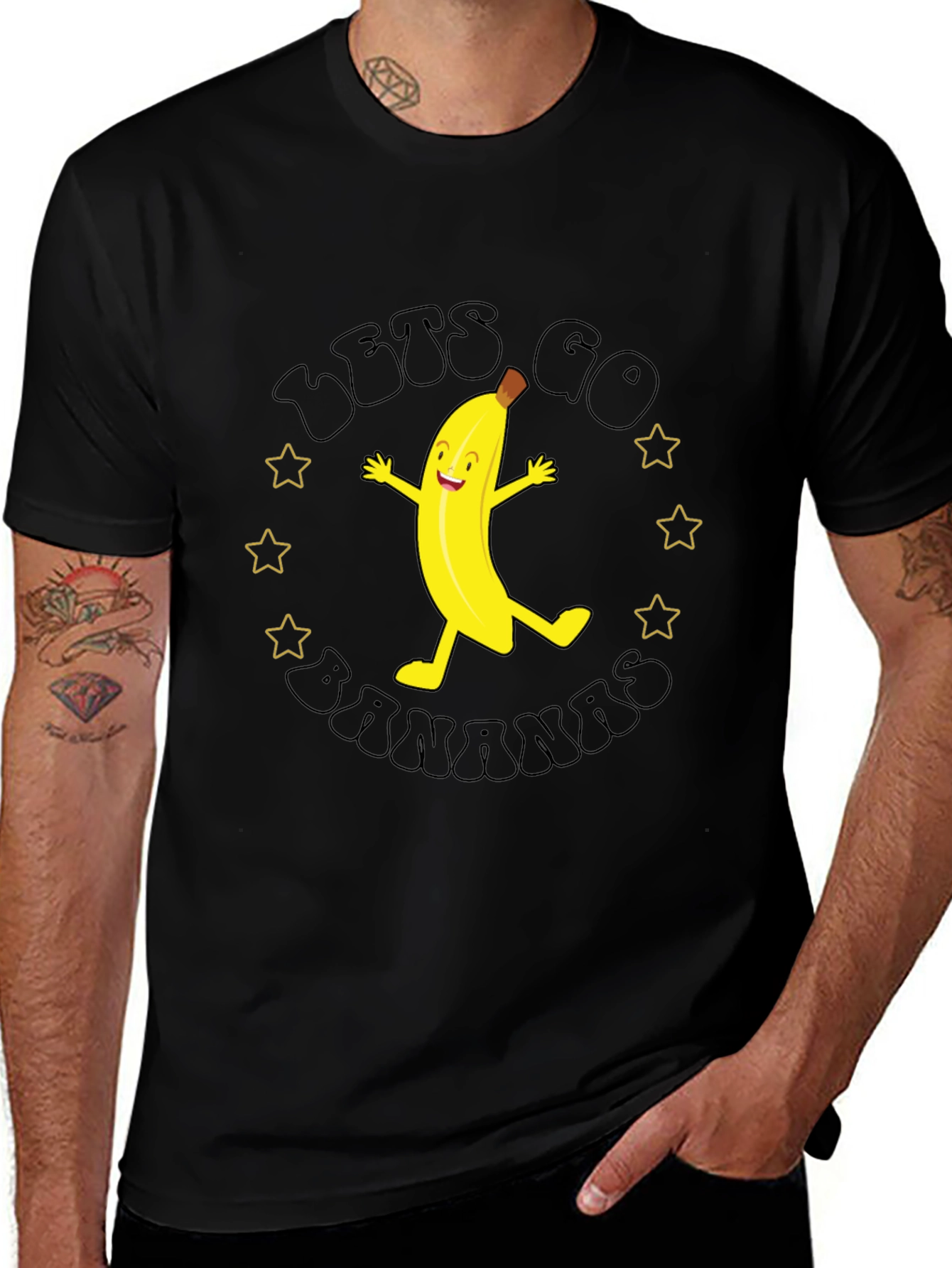 Let's Go Bananas Black Graphic Tee