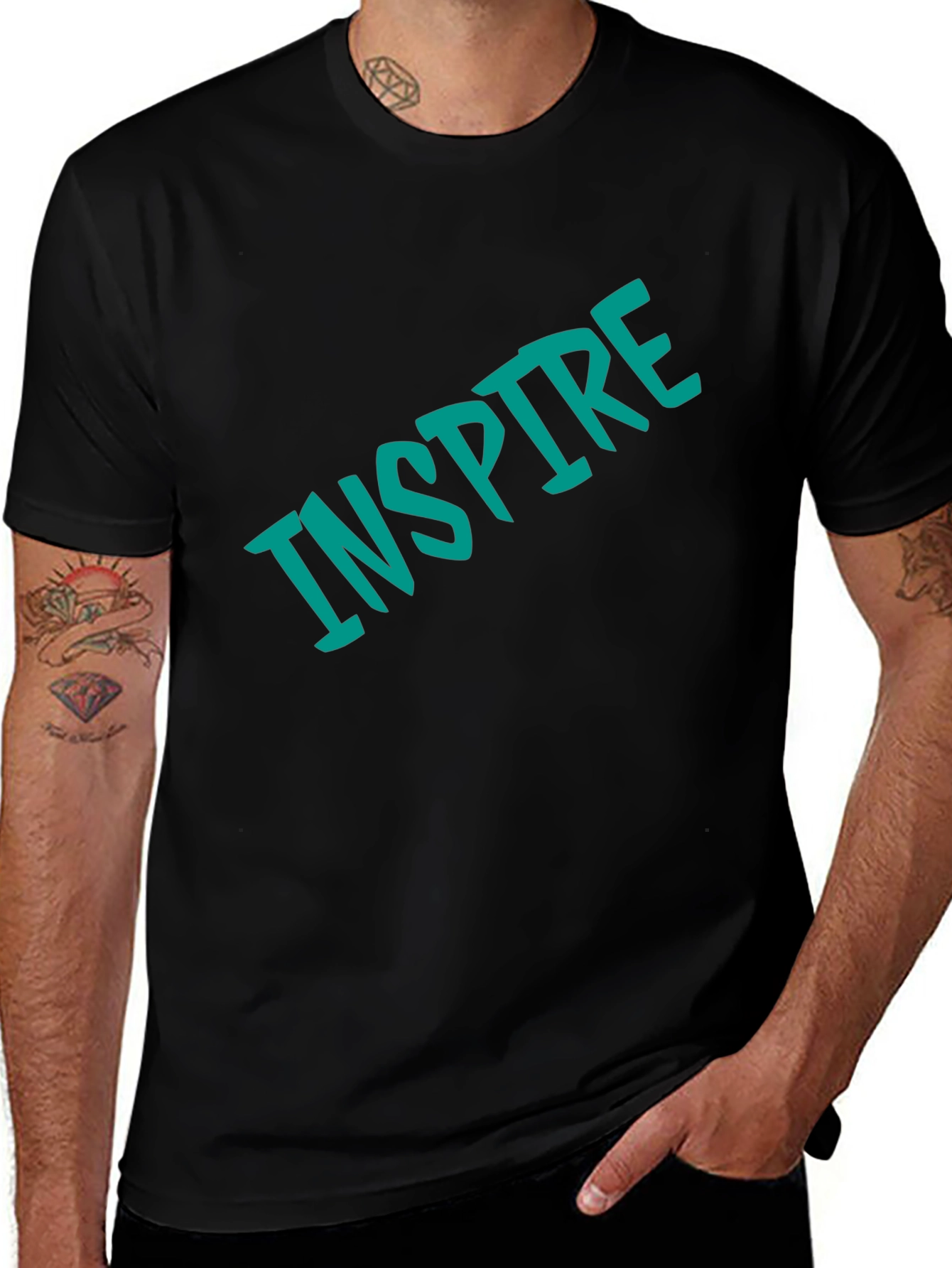 Variant 20 of Inspire Black T-Shirt - Motivational Tee