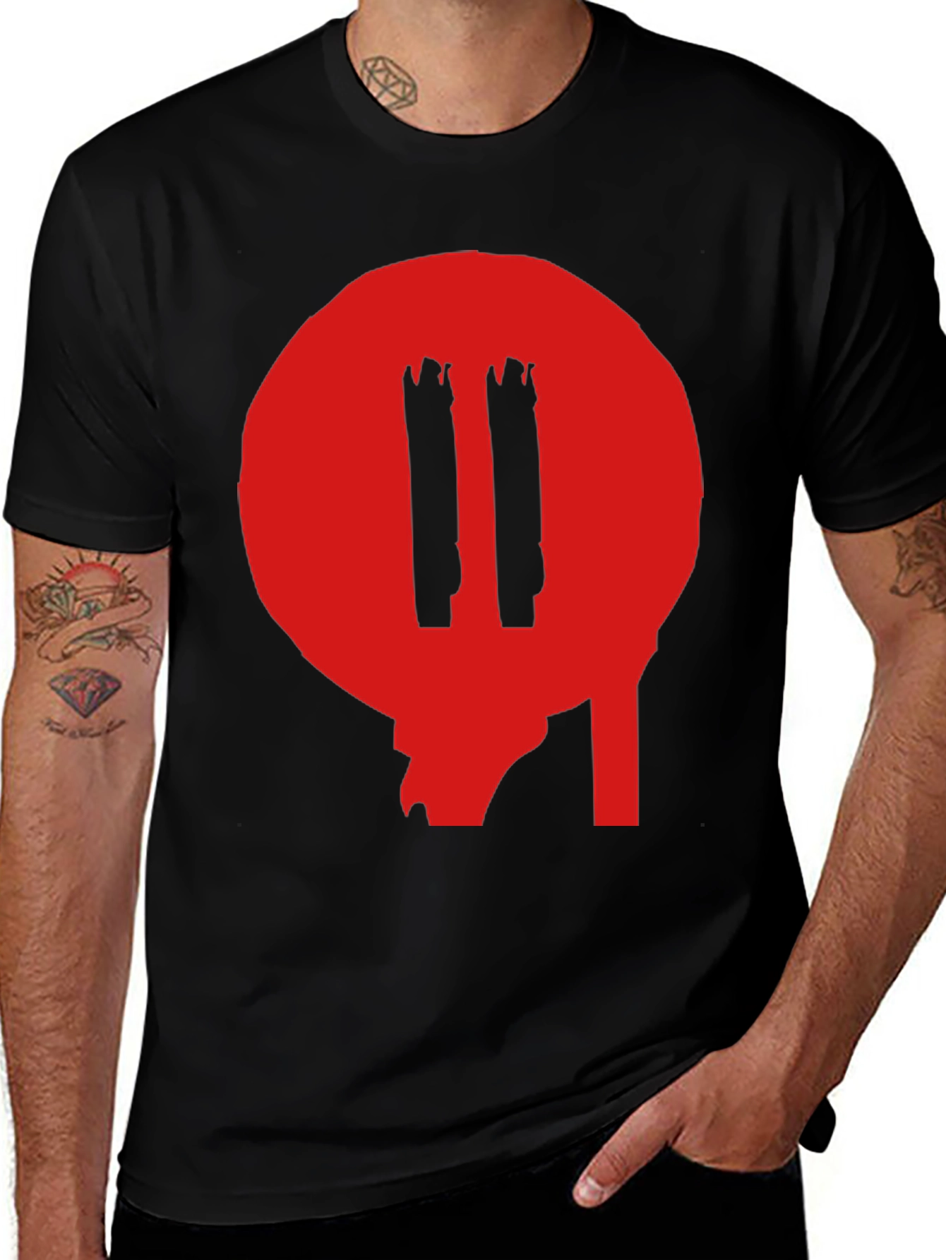 Variant 24 of Black T-Shirt with Red Graphic