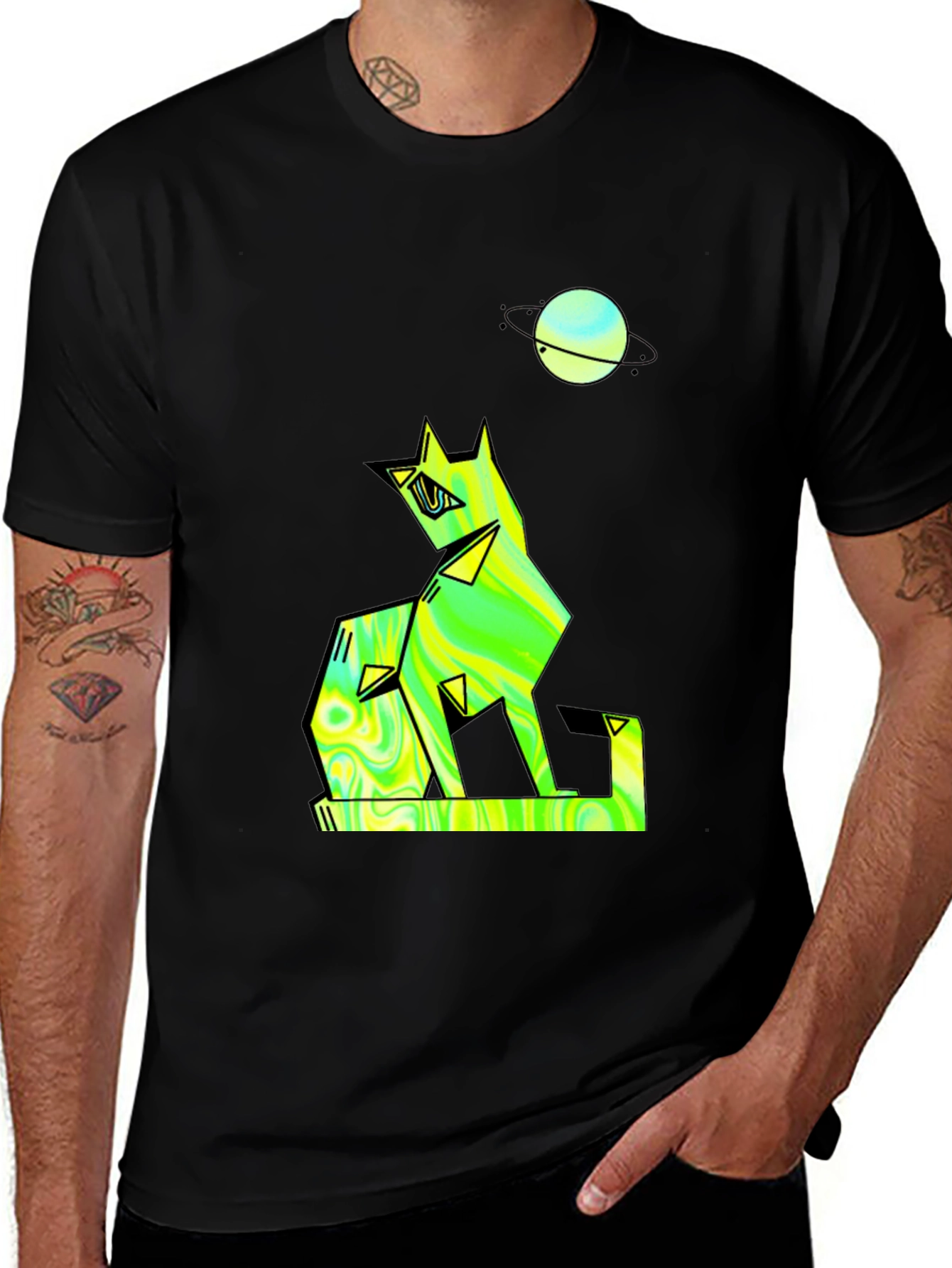 Variant 17 of Geometric Wolf Graphic T-Shirt