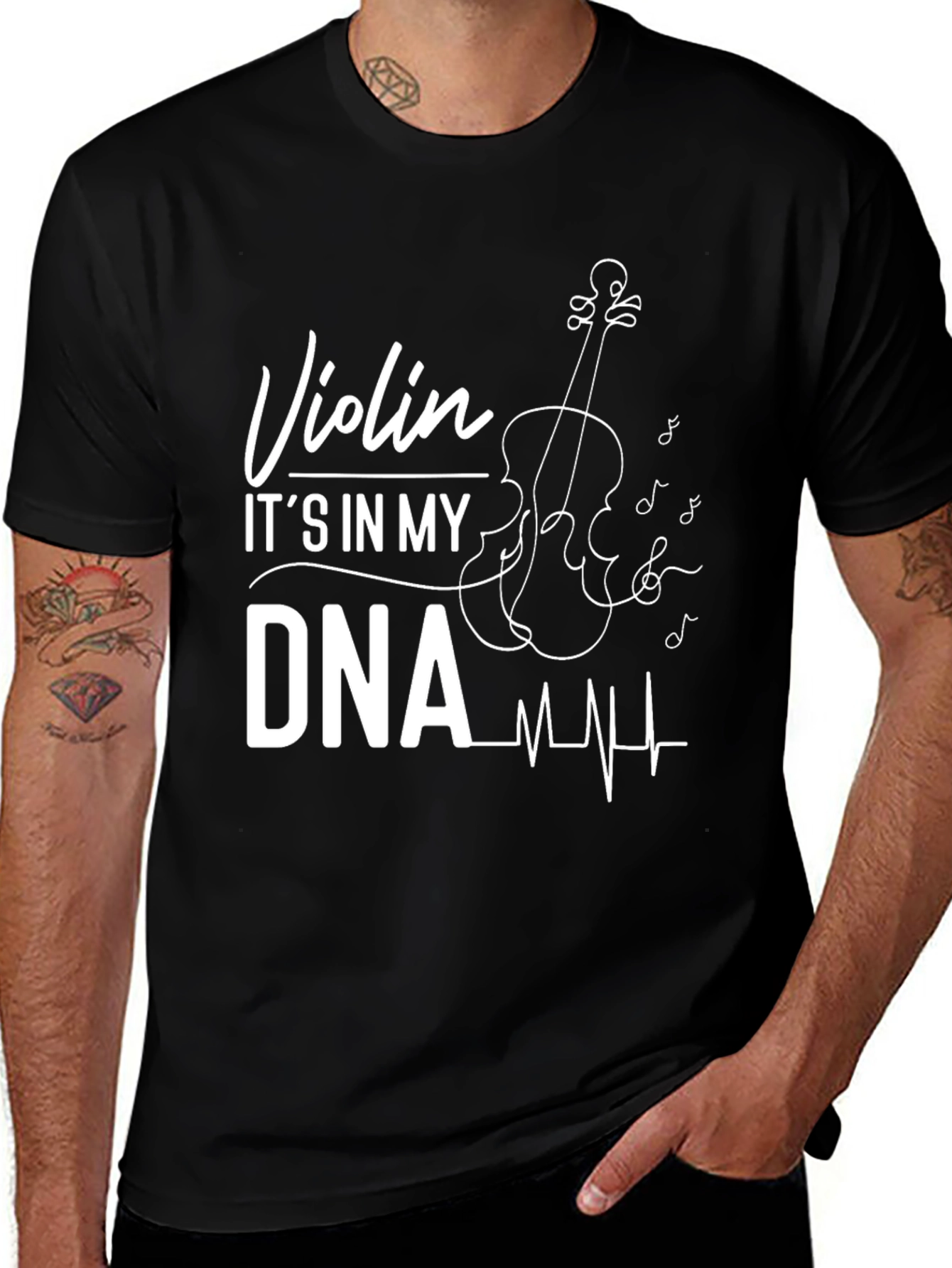Variant 12 of Violin DNA Musician T-Shirt - Black