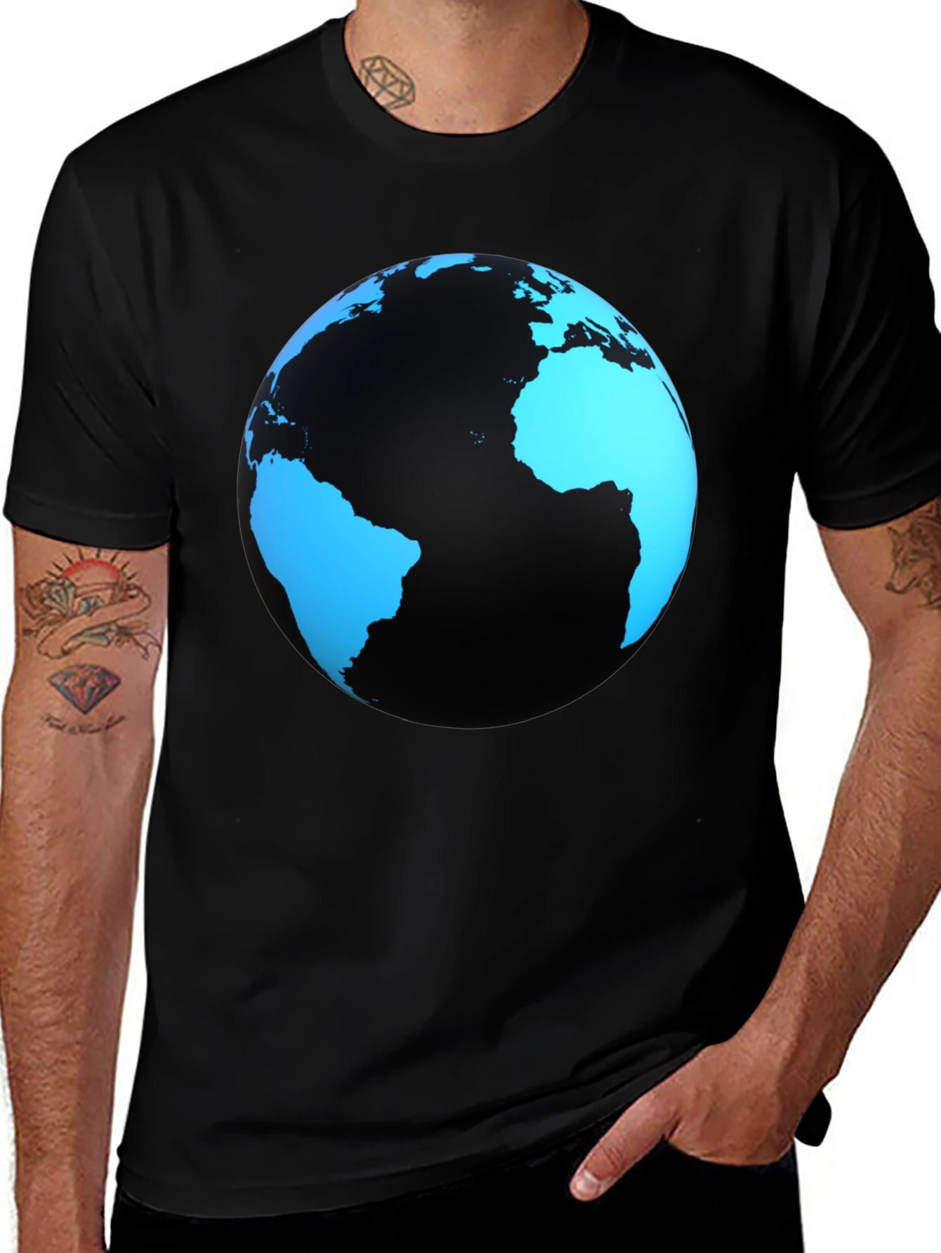Earth Graphic T-Shirt - Black