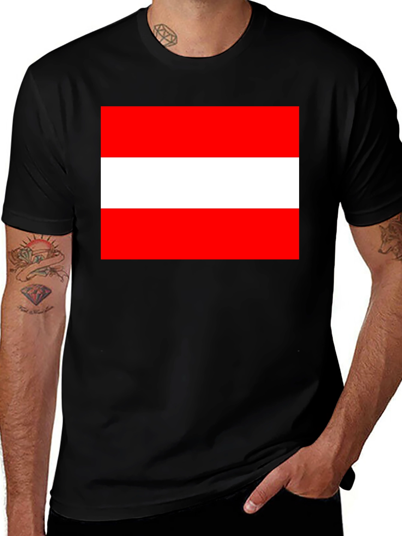 Austria Flag T-Shirt - Black Cotton Tee