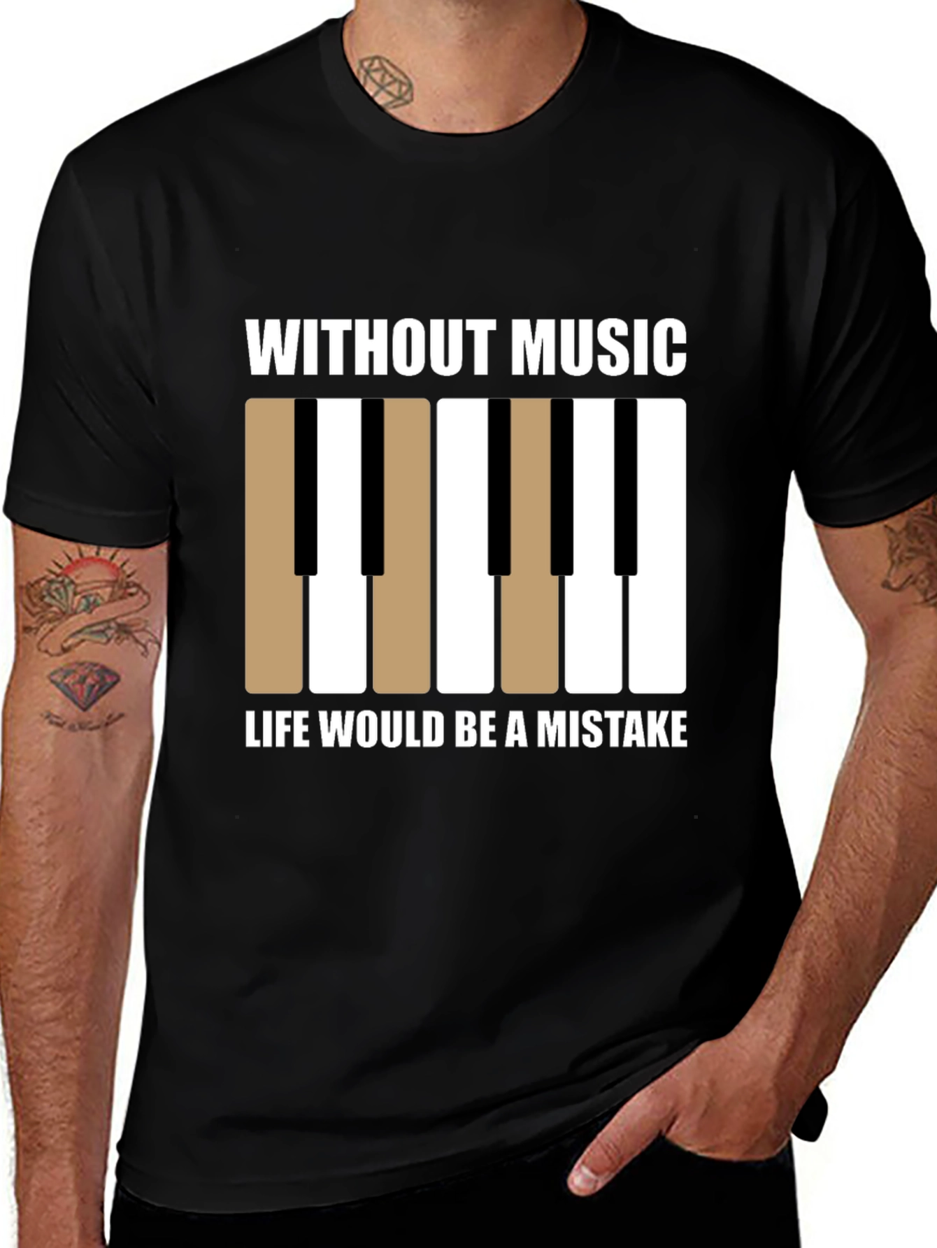 Variant 23 of Music Lover T-Shirt - Life Without Music is a Mistake