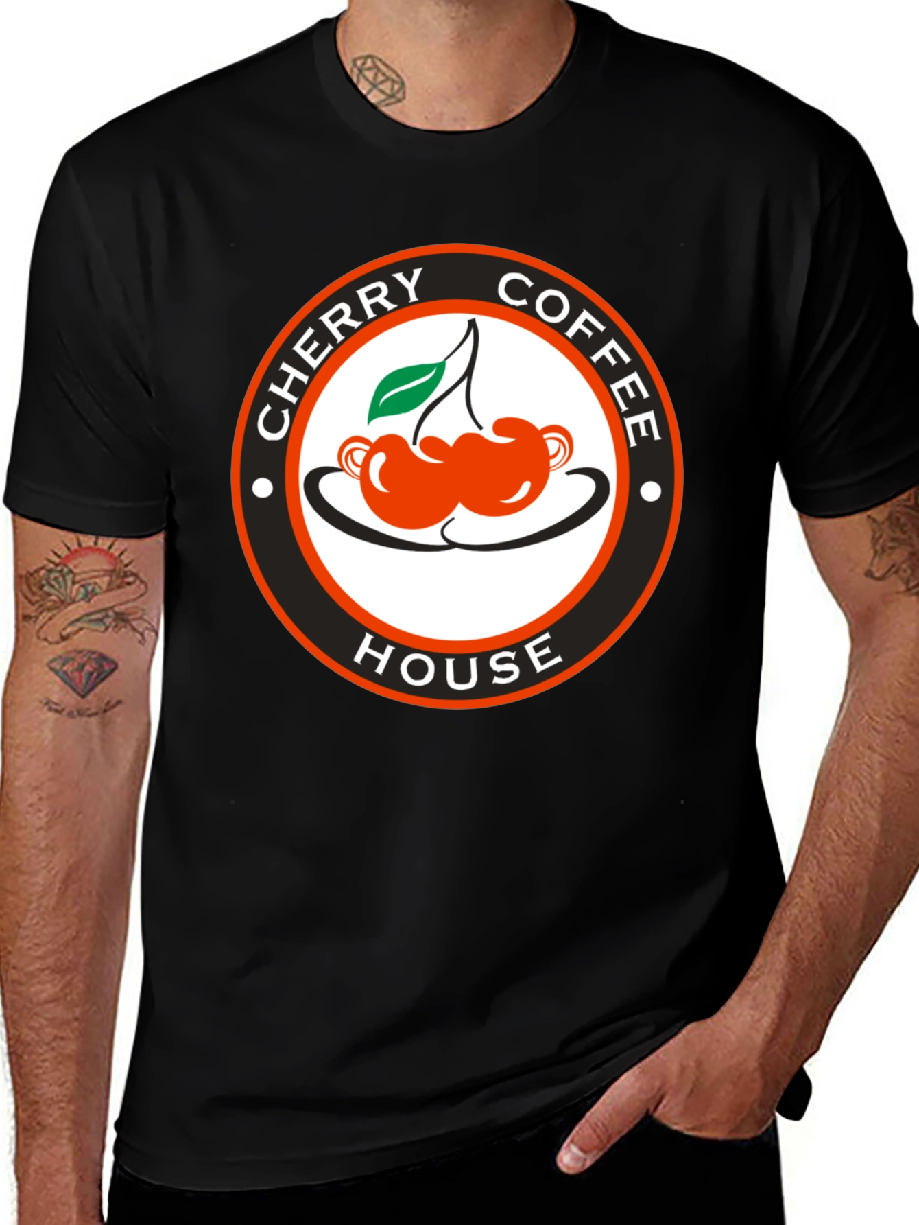 Variant 15 of Cherry Coffee House Black T-Shirt