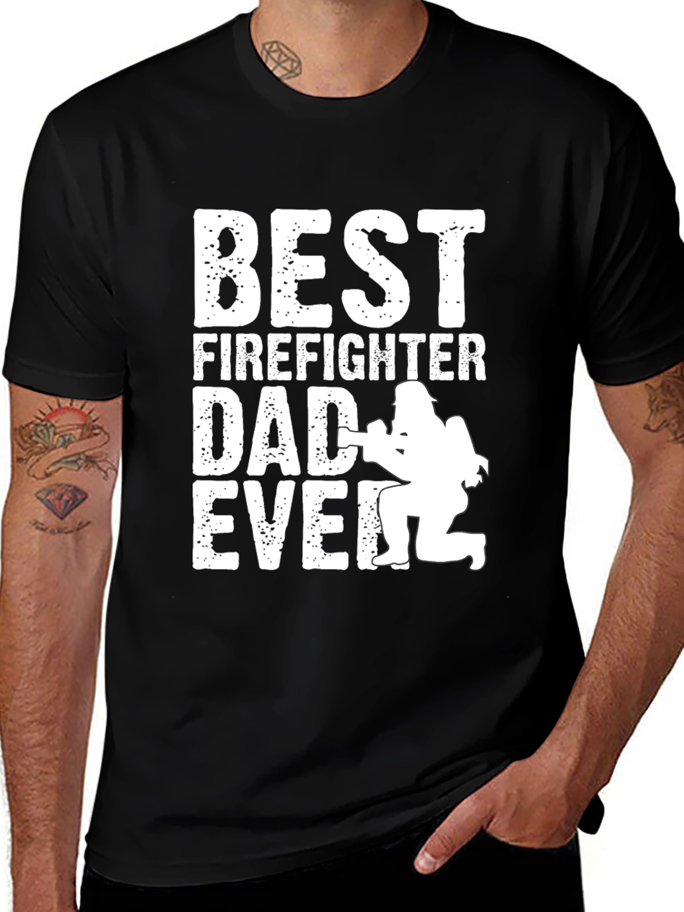 Best Firefighter Dad Ever Graphic Tee