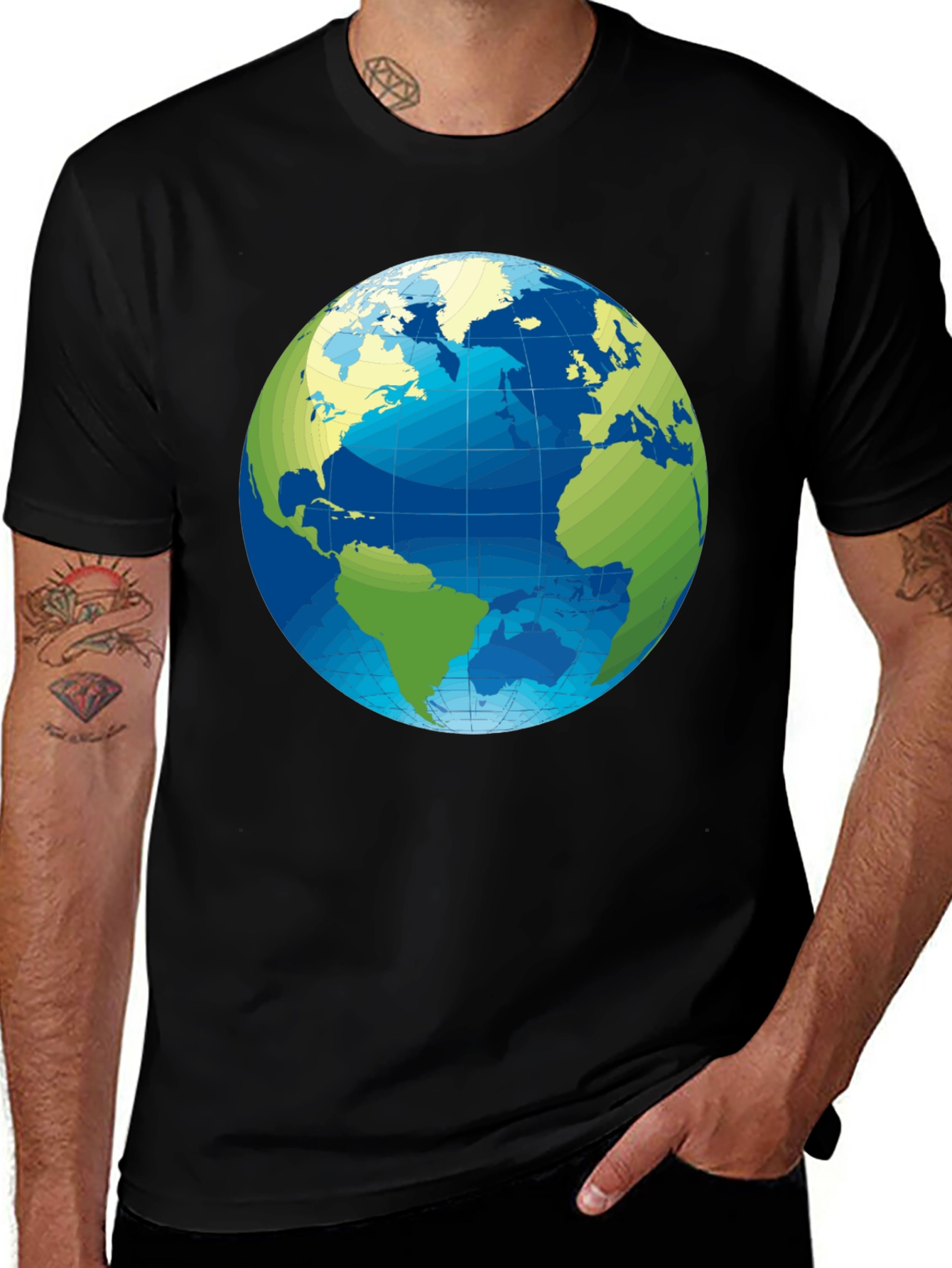 Earth Graphic T-Shirt - Black Globe Tee