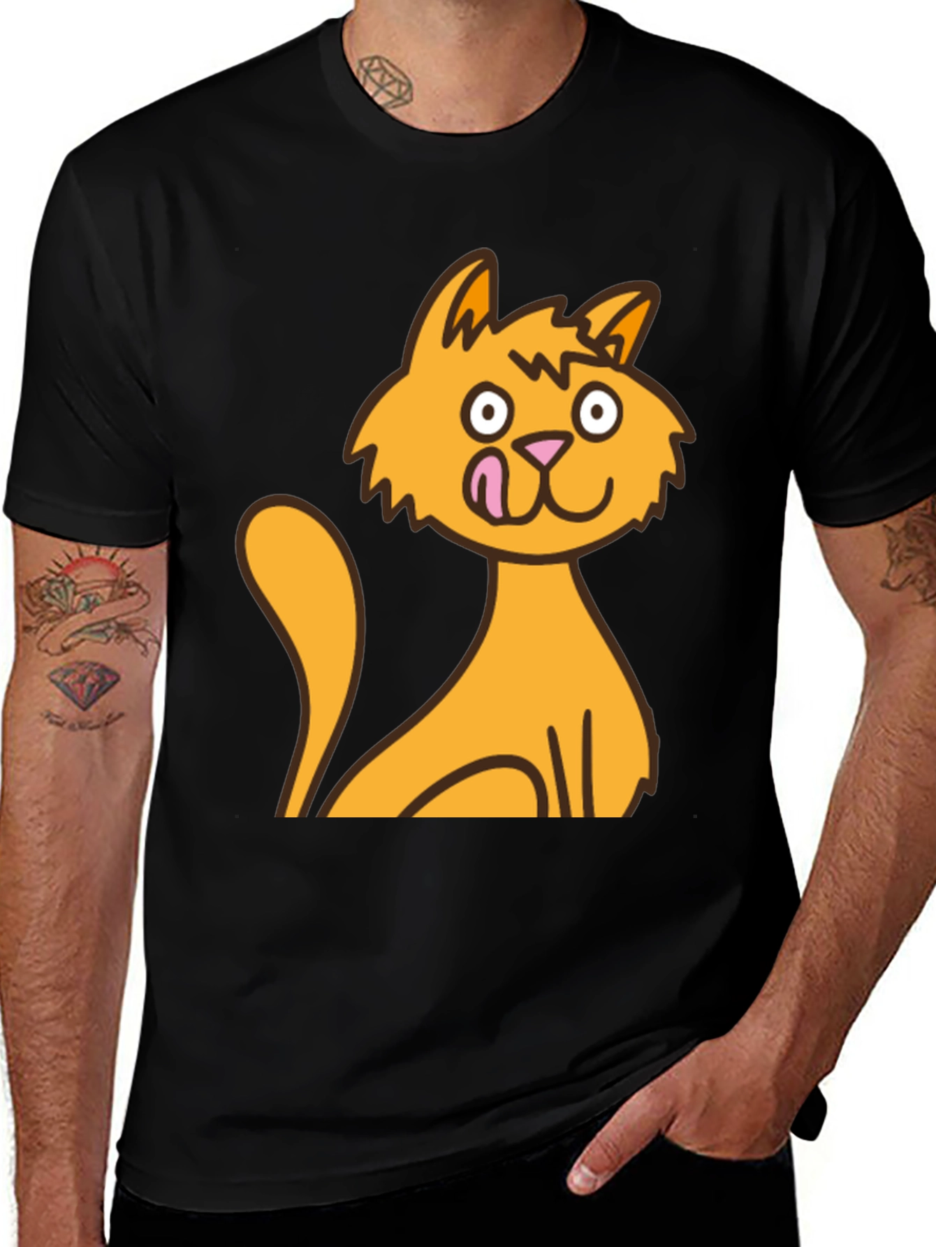 Variant 18 of Funny Cartoon Cat T-Shirt - Soft Cotton Tee