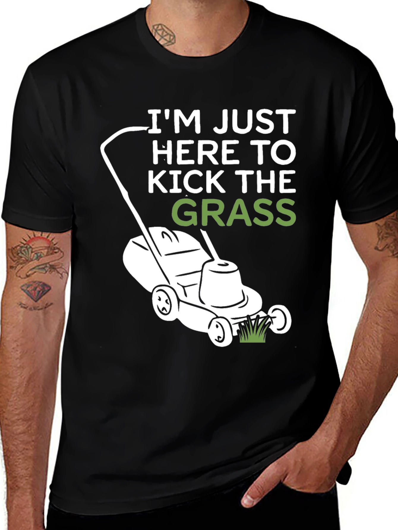 Variant 24 of Kick the Grass T-Shirt - Black Cotton Tee