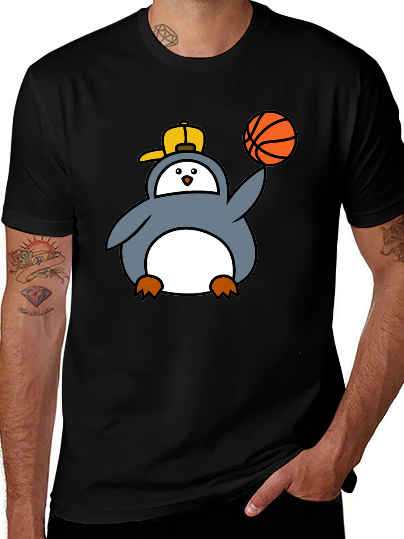 Variant 26 of Penguin Basketball Graphic Tee - Cool Black T-Shirt