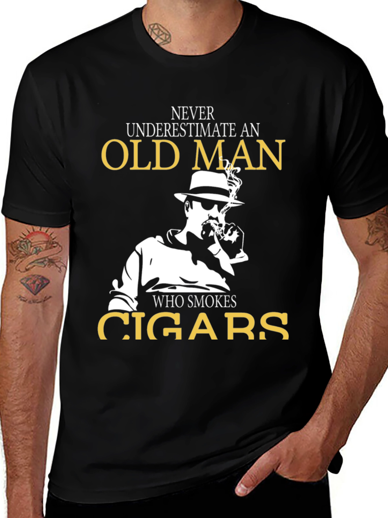 Variant 11 of Old Man Who Smokes Cigars T-Shirt