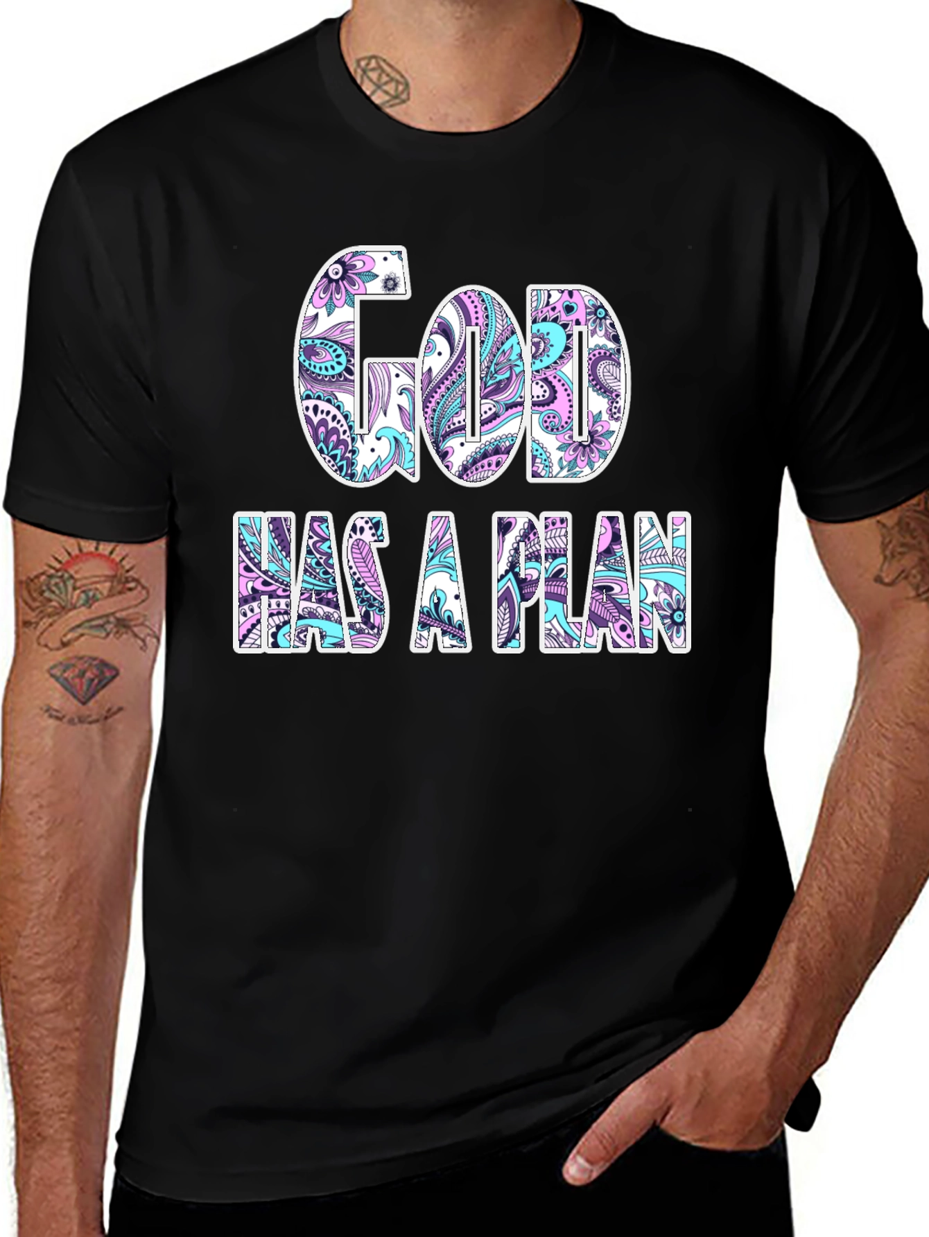 Variant 30 of God Has a Plan Graphic Tee - Trendy Faith-Based Apparel
