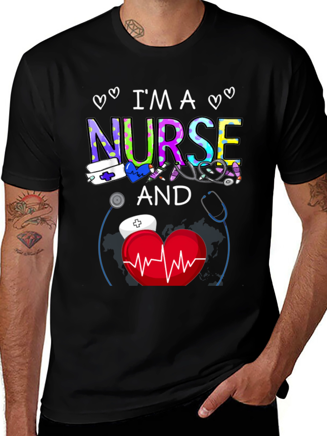 I'm a Nurse T-Shirt Medical Heartbeat Graphic Tee