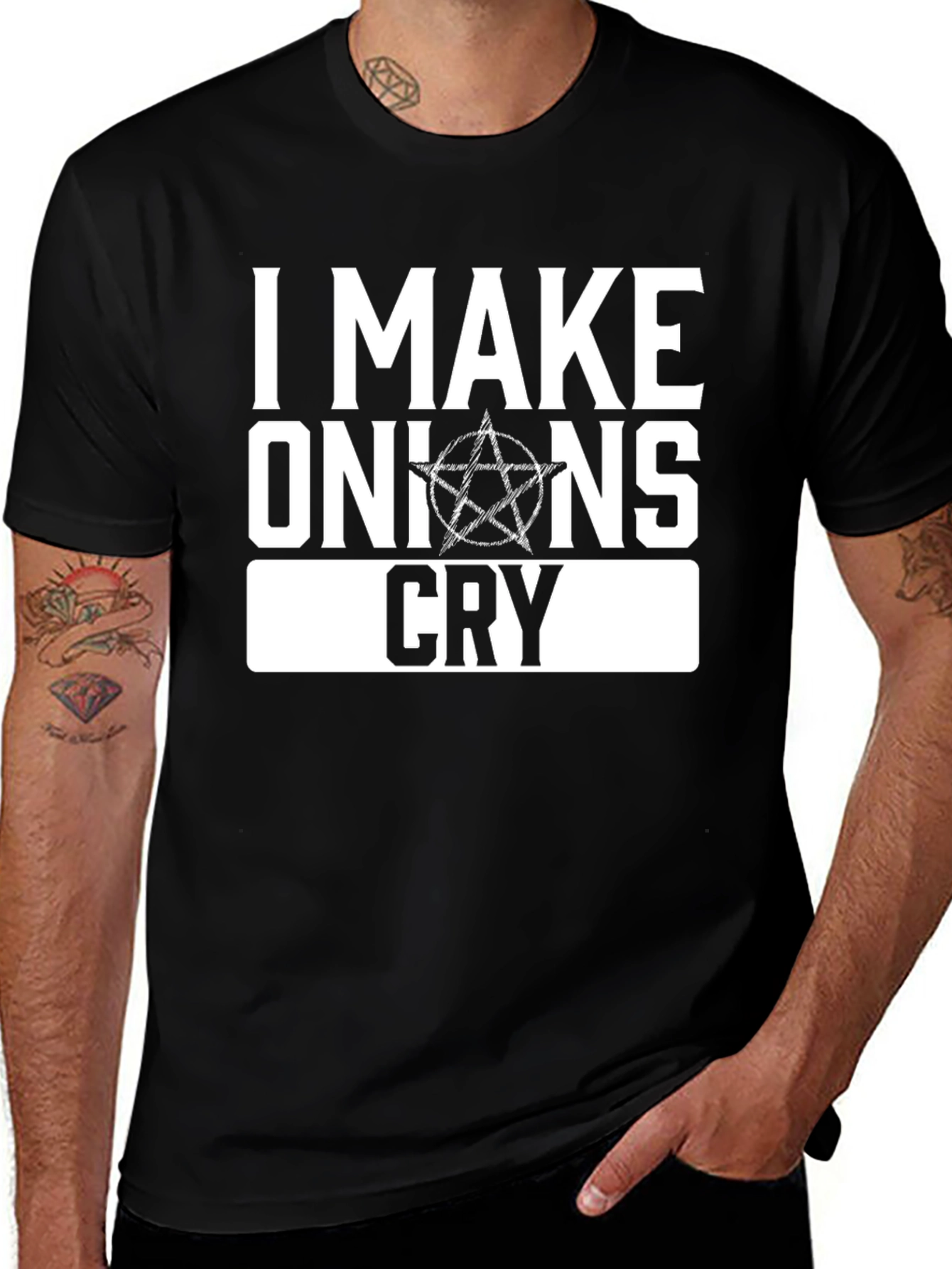 Variant 28 of I Make Onions Cry Graphic Tee - Black