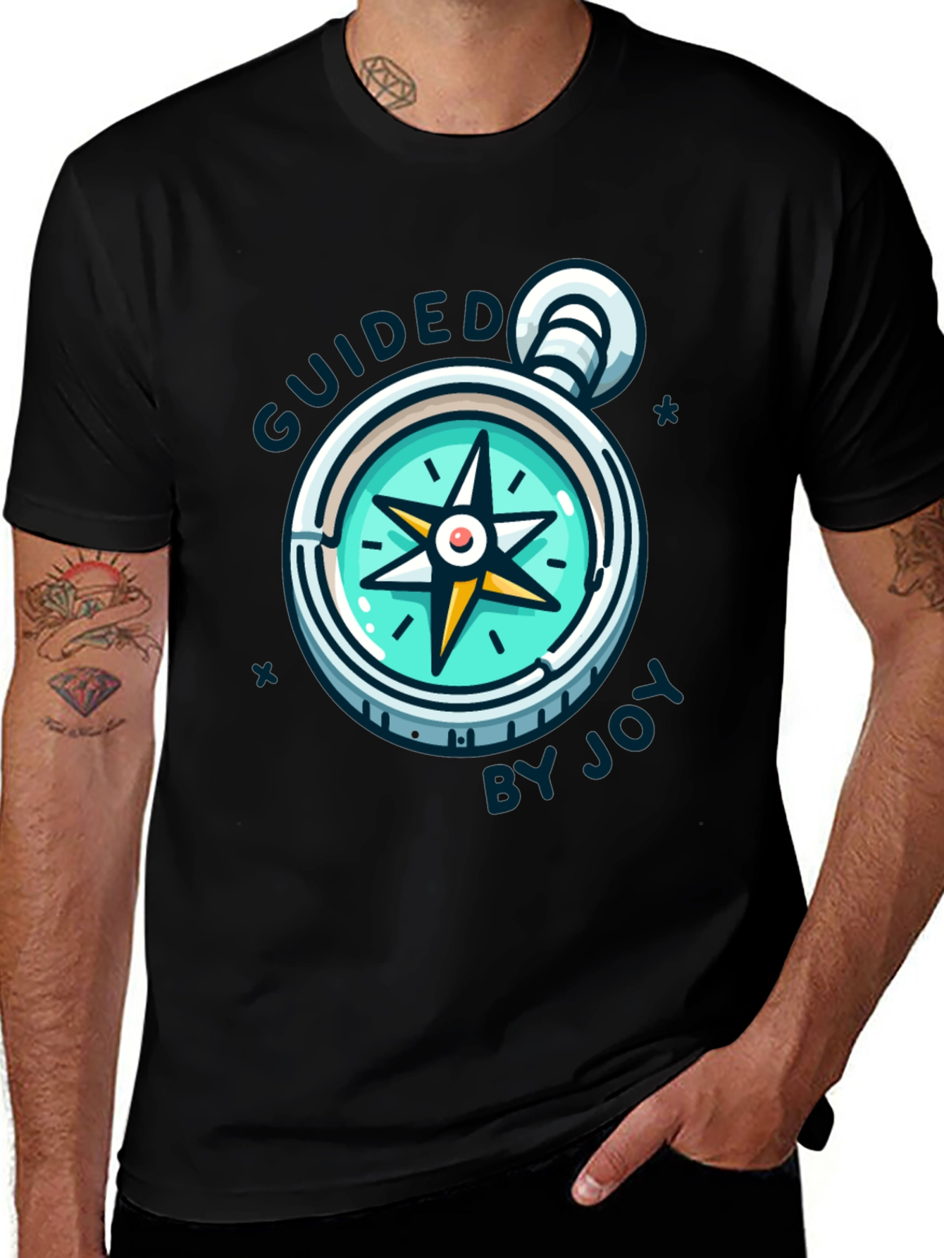 Variant 21 of Guided By Joy Compass Graphic T-Shirt