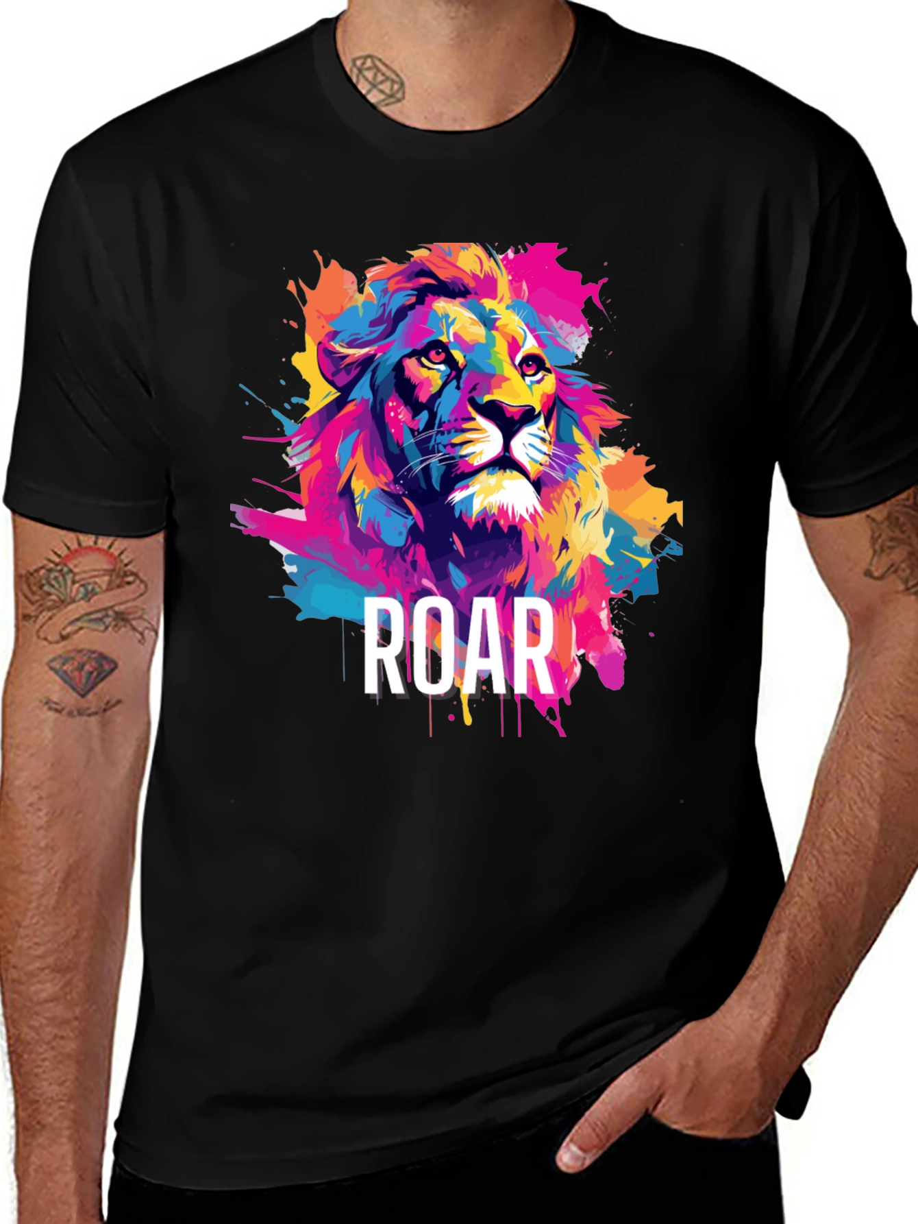 Variant 23 of Colorful Lion Graphic Tee - ROAR