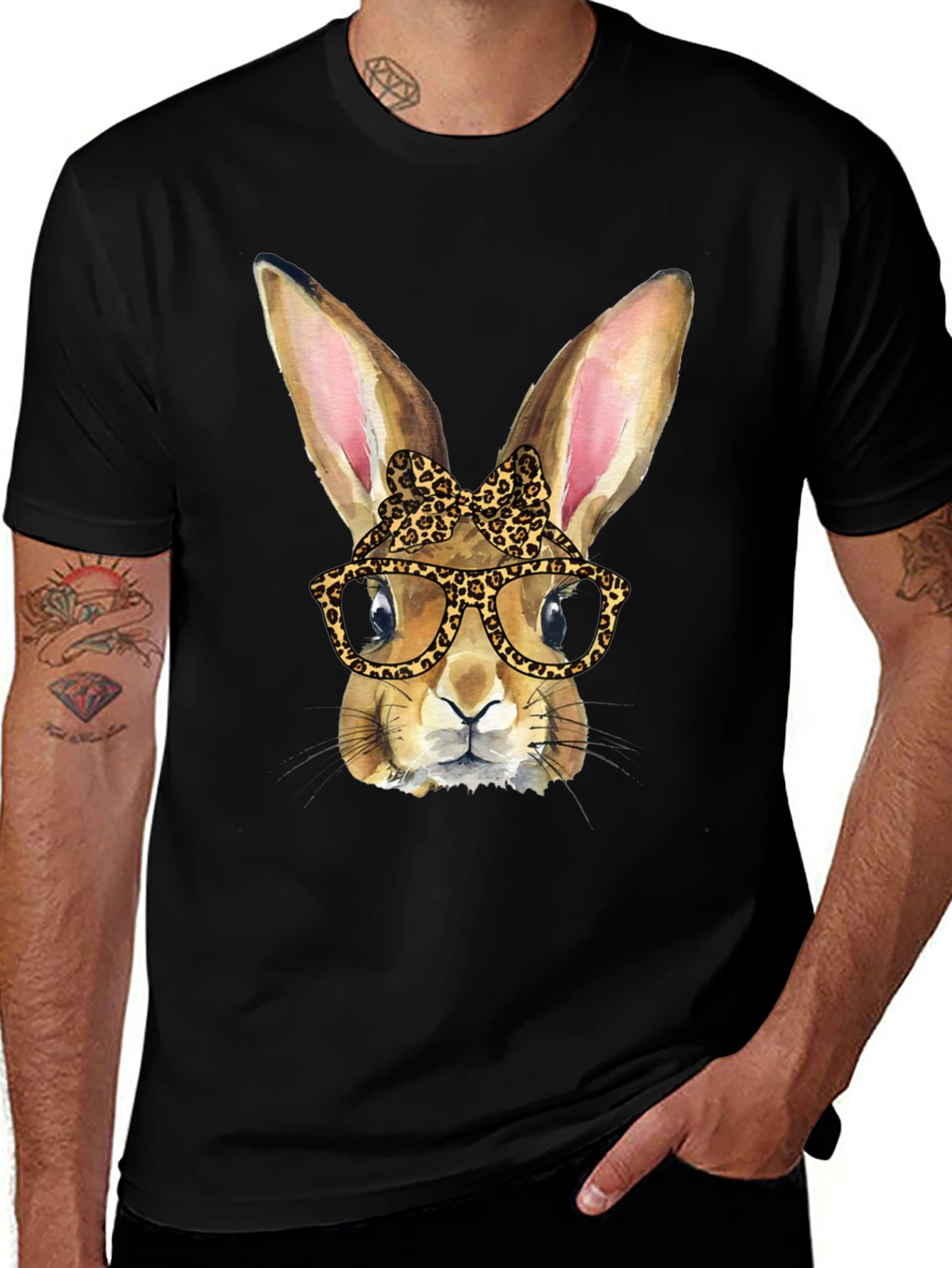 Variant 19 of Funny Bunny Leopard Print T-Shirt