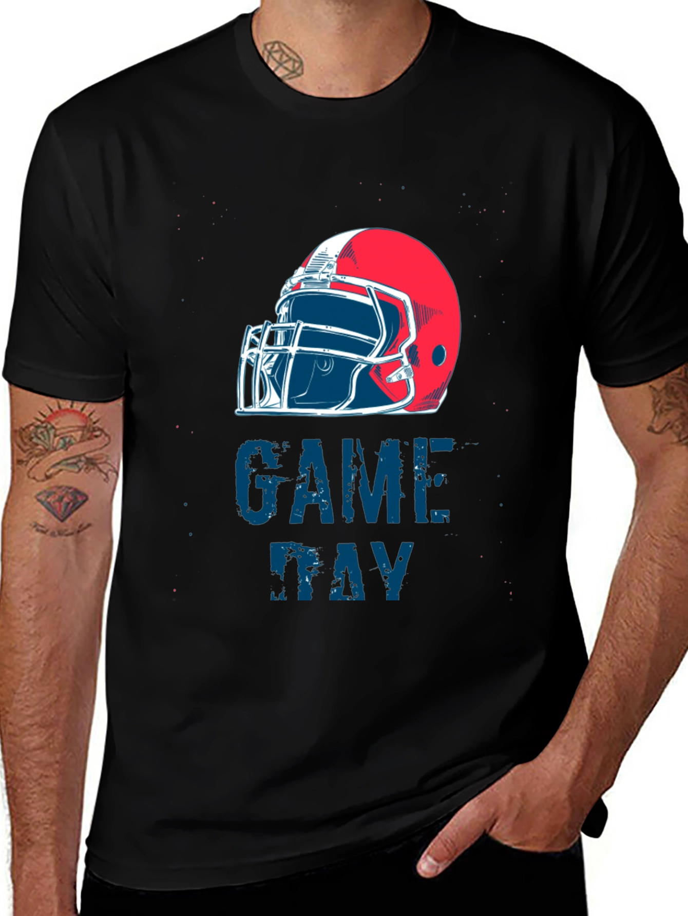 Variant 4 of Game Day Football Helmet Graphic Tee