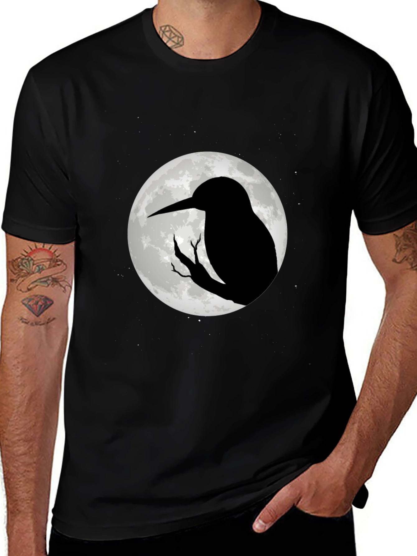 Variant 6 of Raven Moon T-Shirt - Men's Black Tee