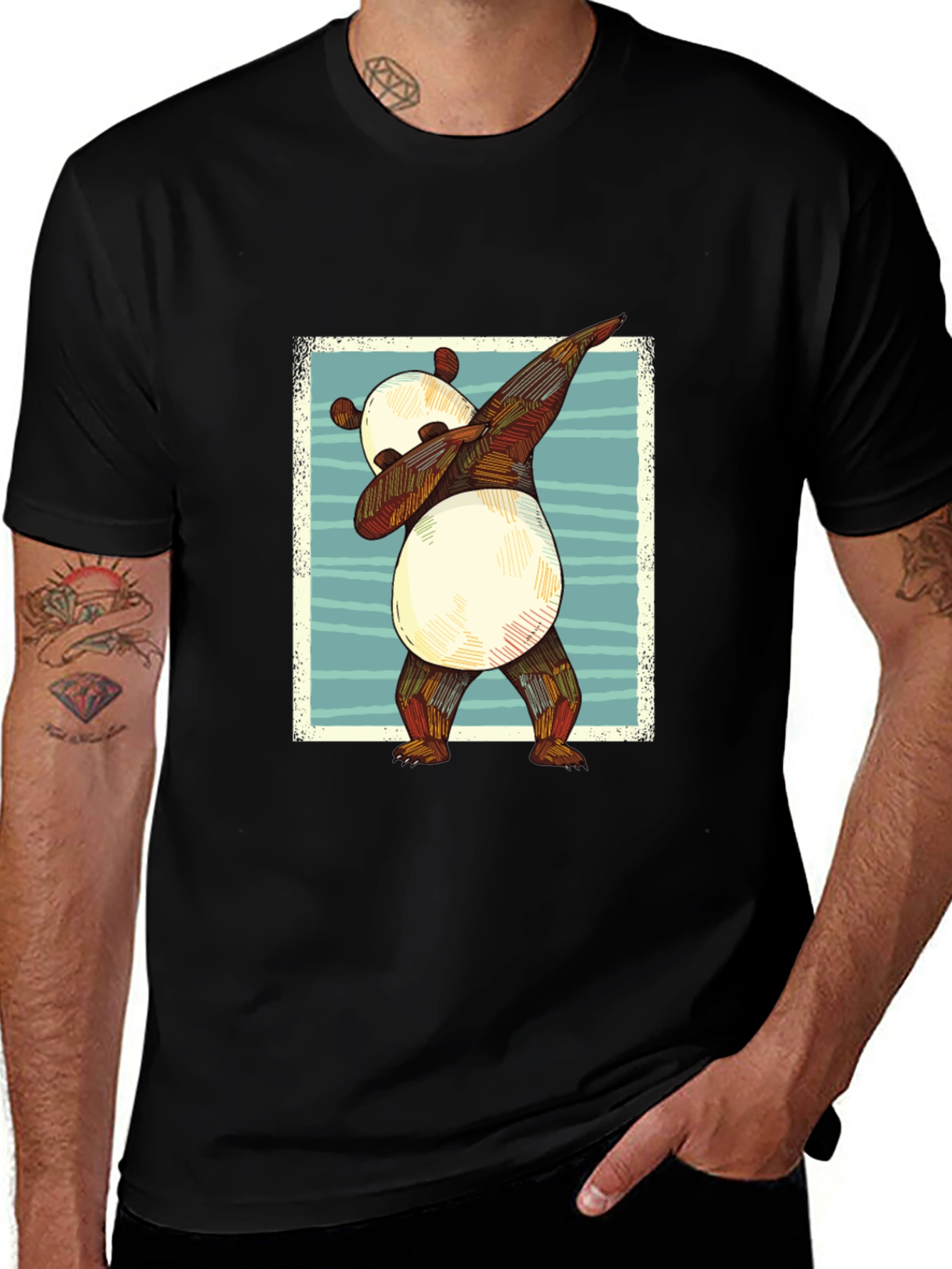 Variant 28 of Dabbing Panda Graphic Tee - Fun & Stylish Men's T-Shirt