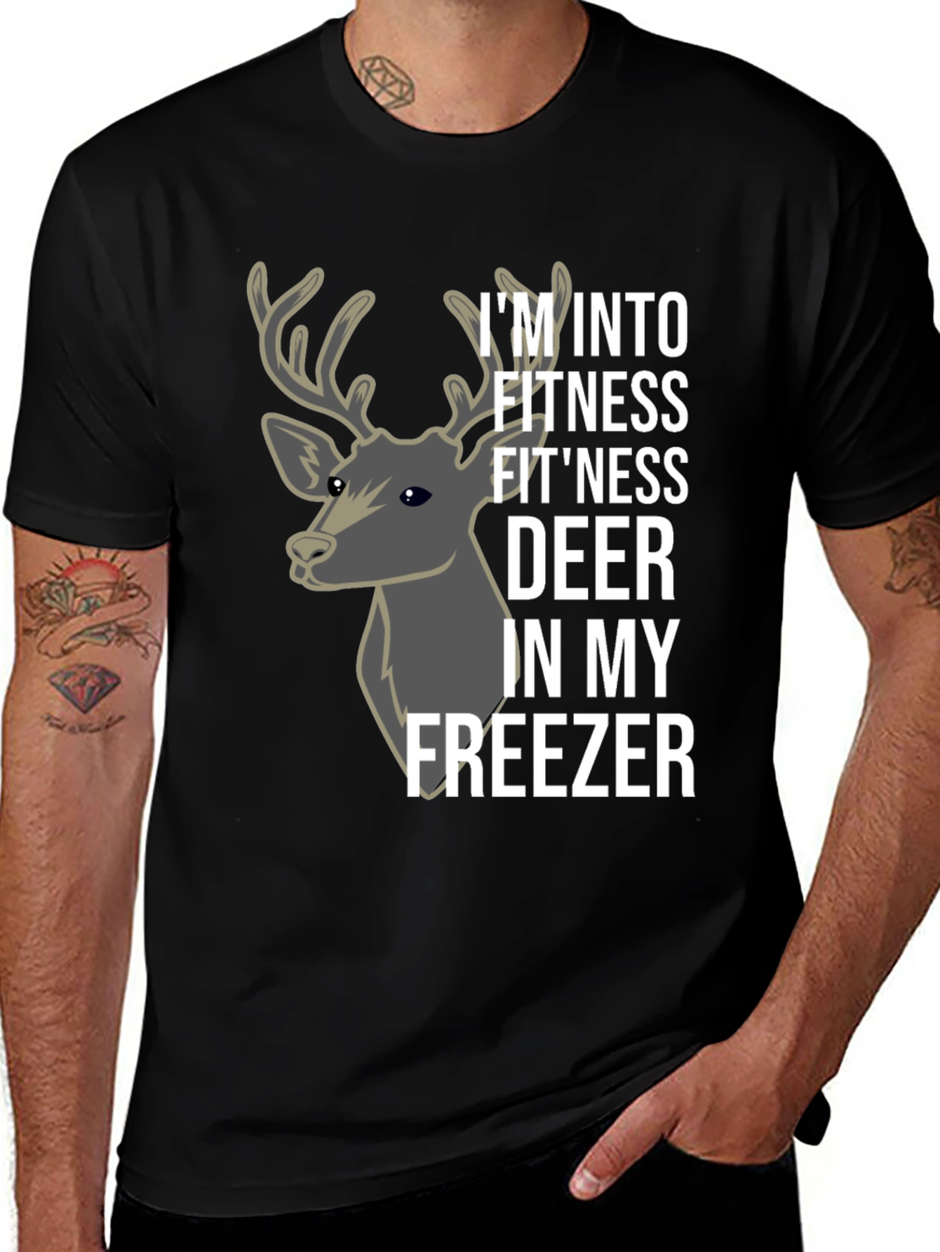 Variant 9 of Fitness Deer T-Shirt - Funny Gym & Hunting Tee