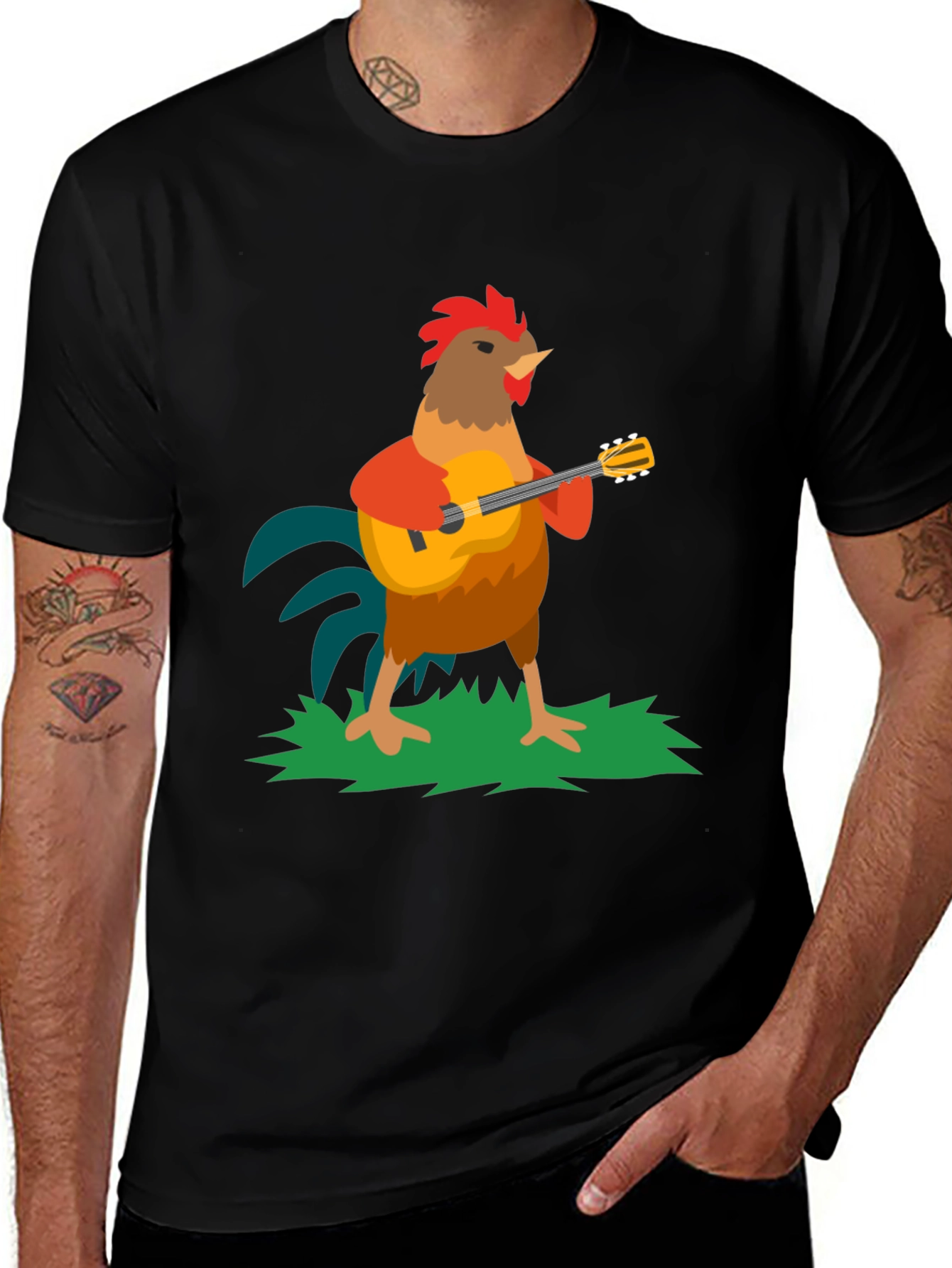 Variant 17 of Rooster Musician Graphic Tee