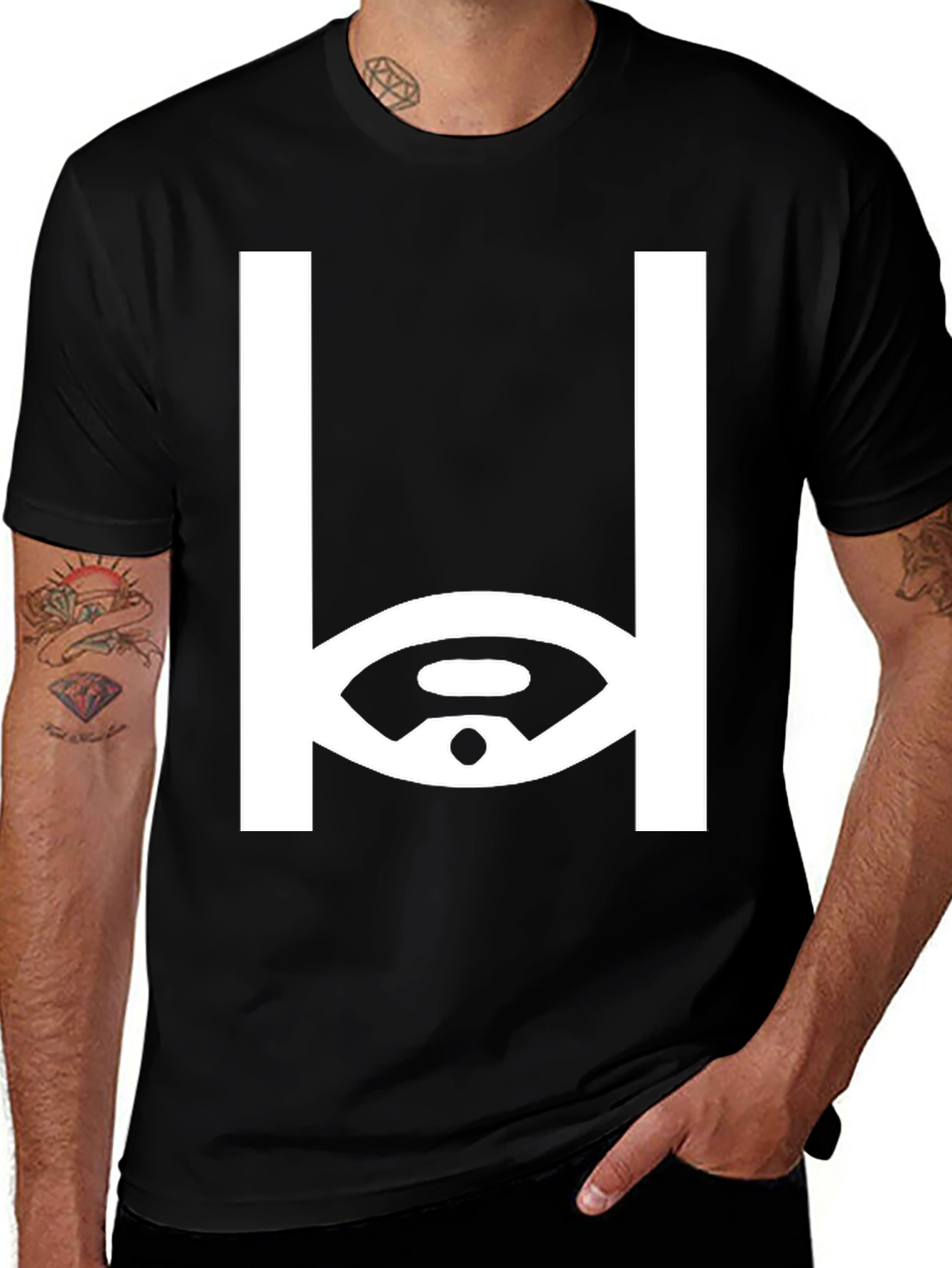 Abstract Eye Graphic Black T-Shirt