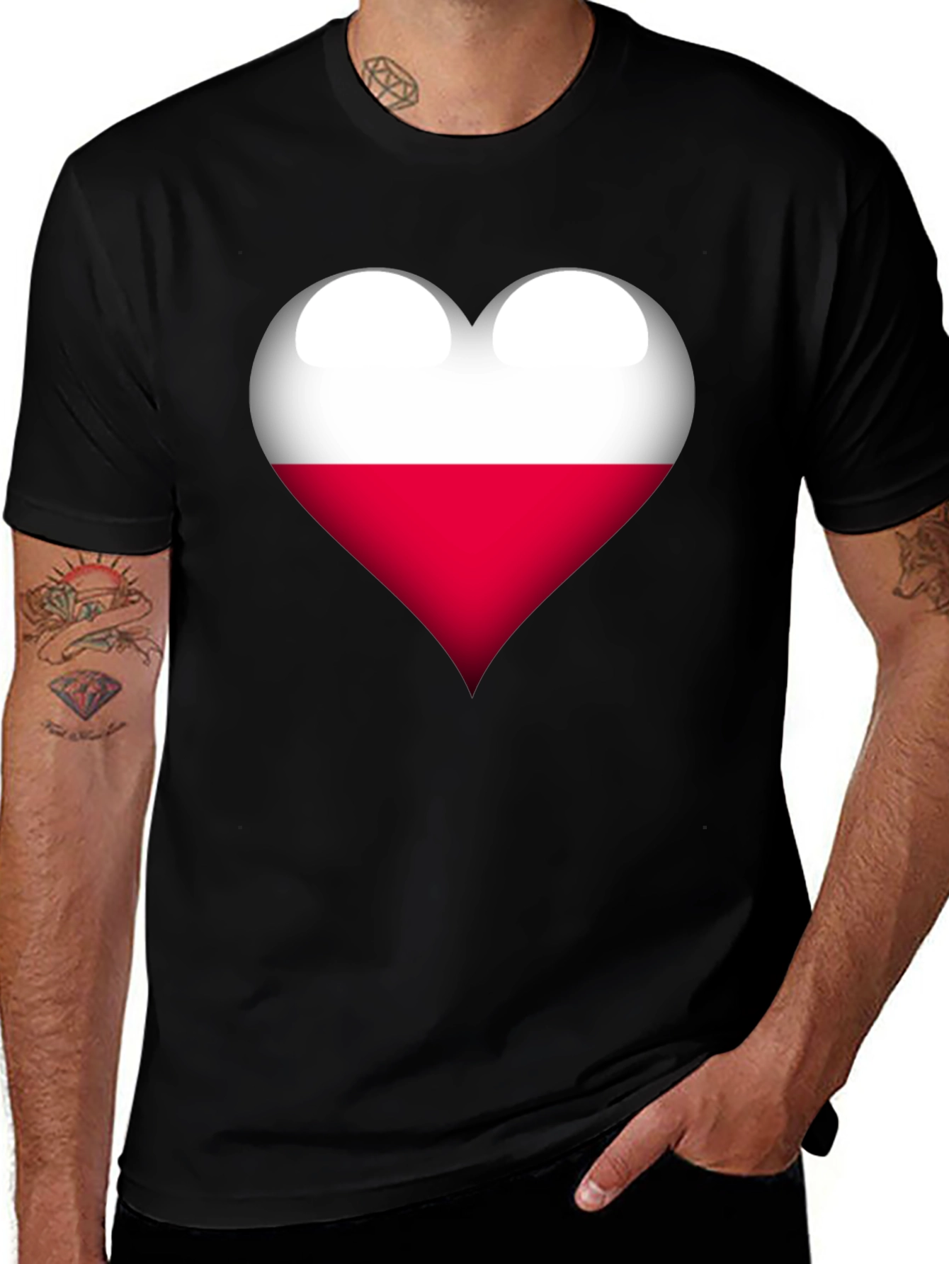 Poland Flag Heart Graphic T-Shirt