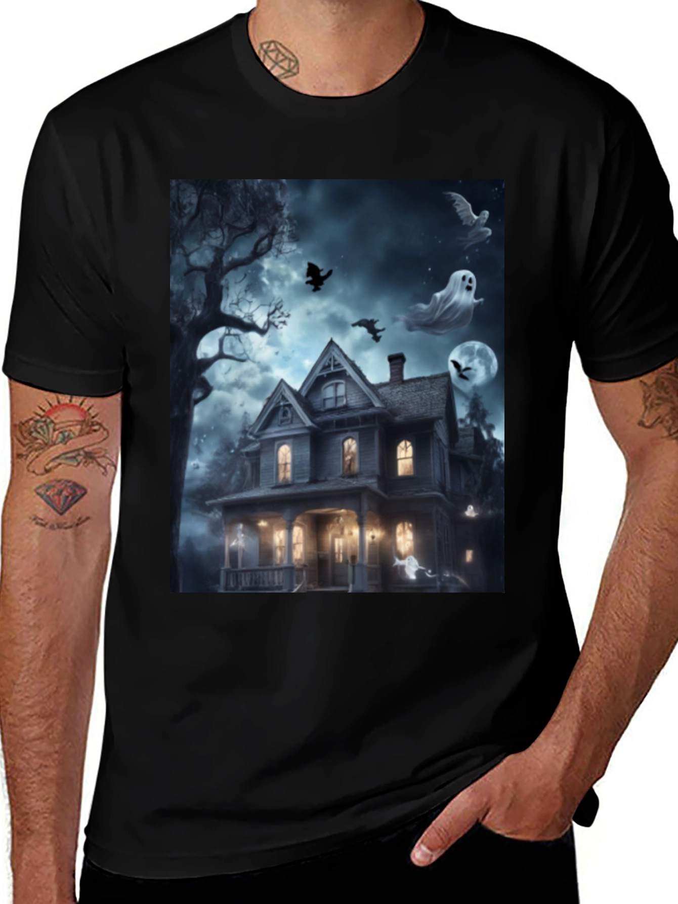 Spooky Haunted House Halloween T-Shirt