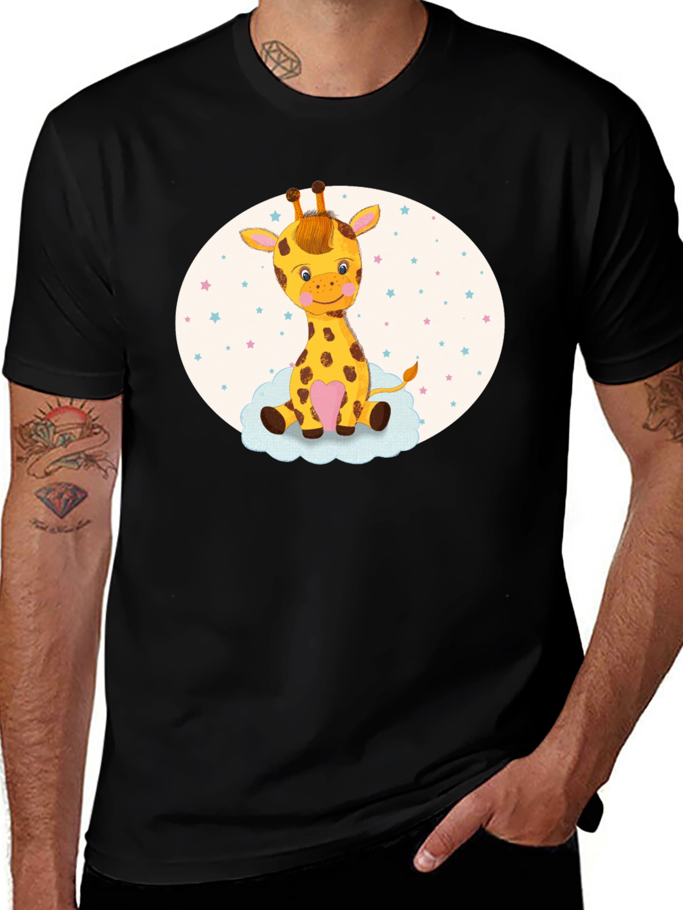 Variant 6 of Cute Giraffe Tee - Cartoon Animal Graphic