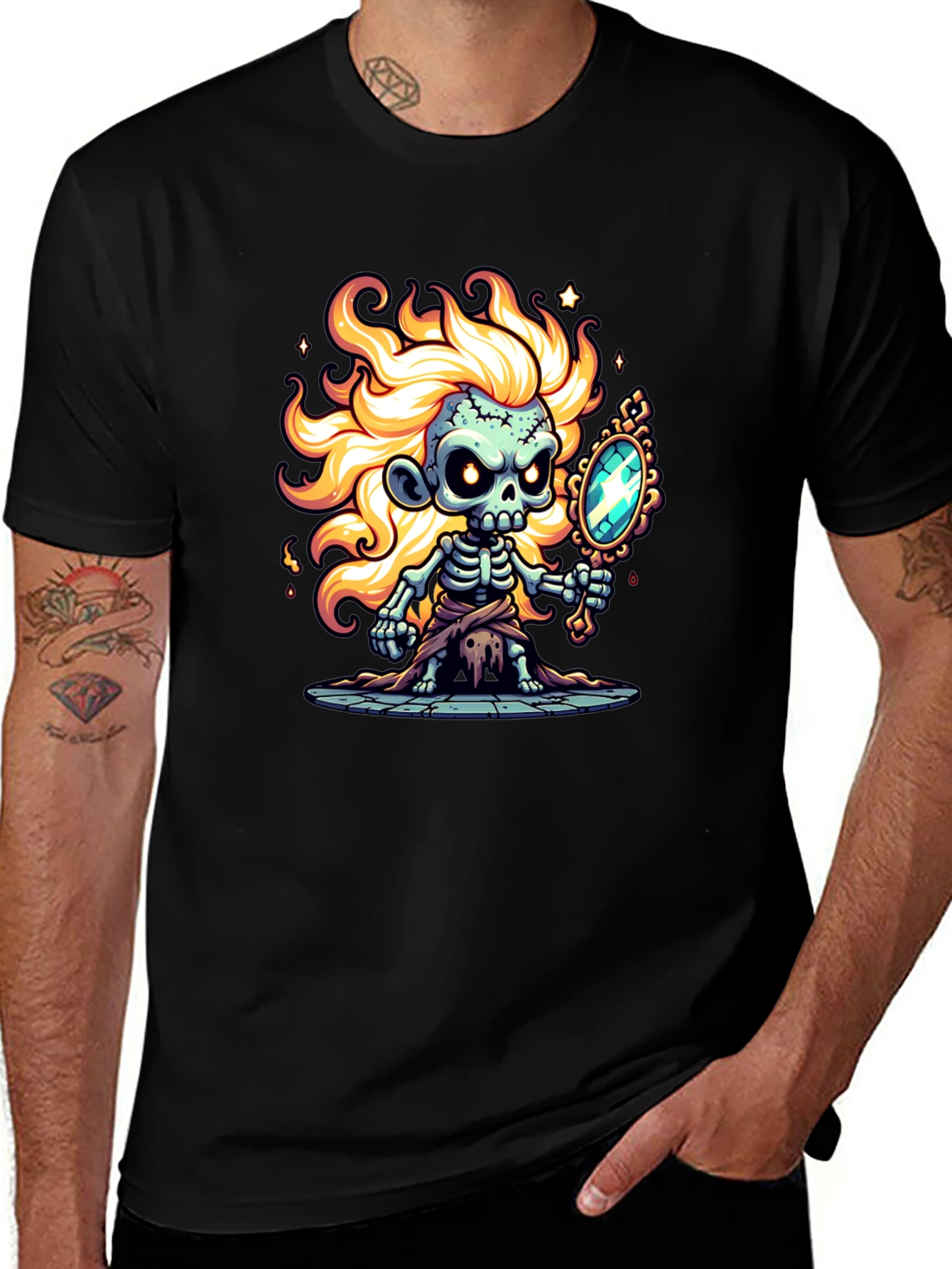 Zombie Skeleton Mirror Graphic Tee
