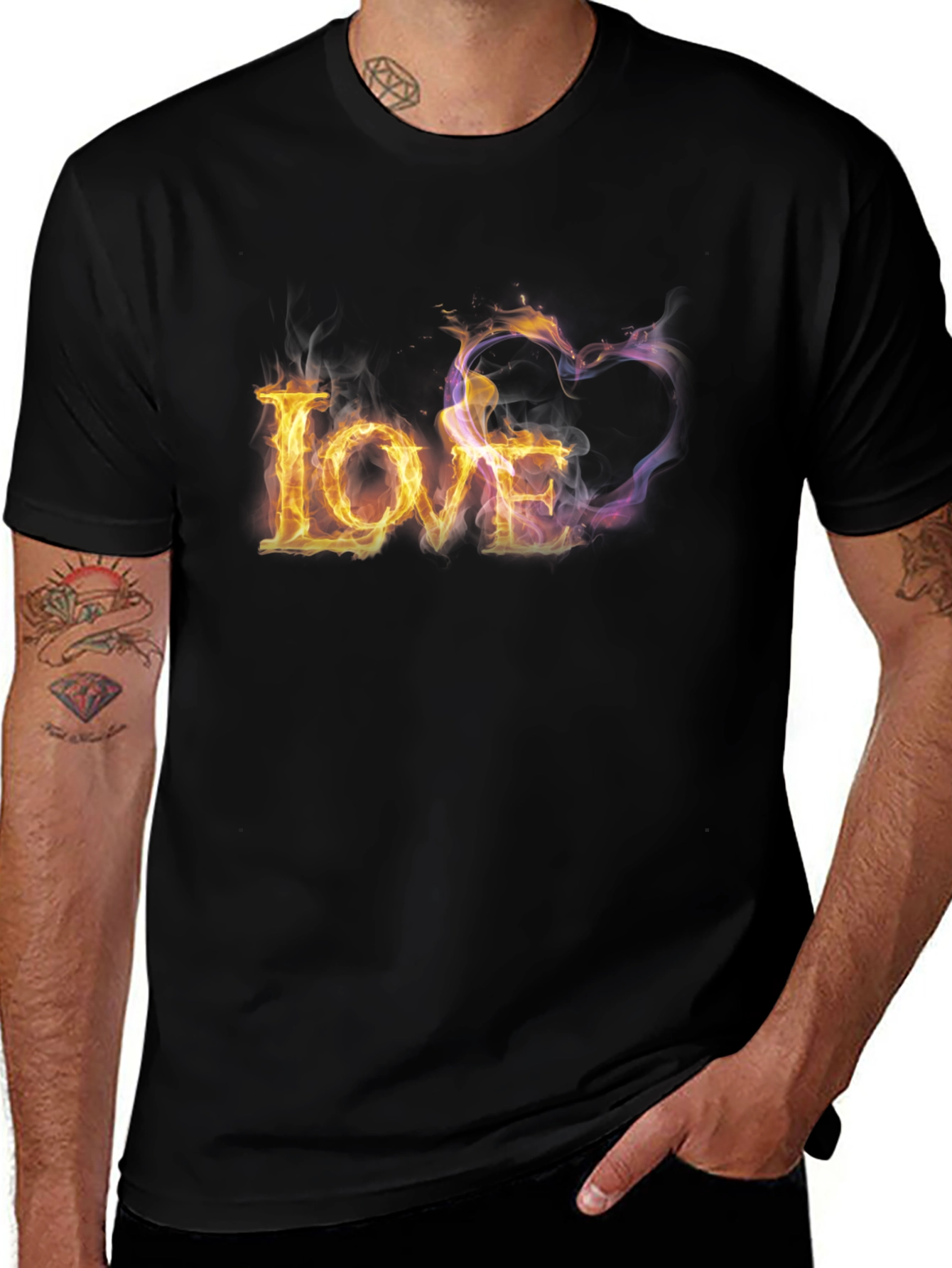 Variant 4 of Fiery Love Graphic Tee - Black
